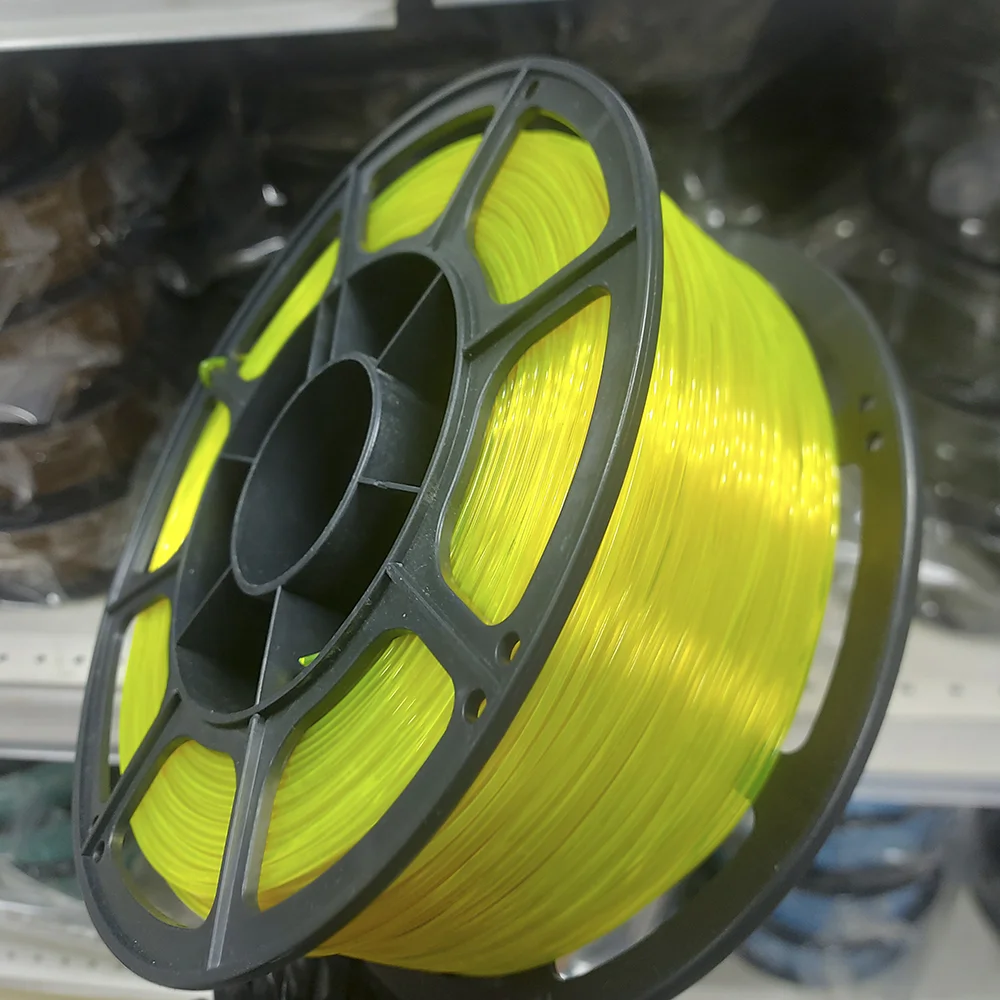 Филамент petg, жёлтый FLOU прозрачный пластик, 900 гр - миниатюра 2
