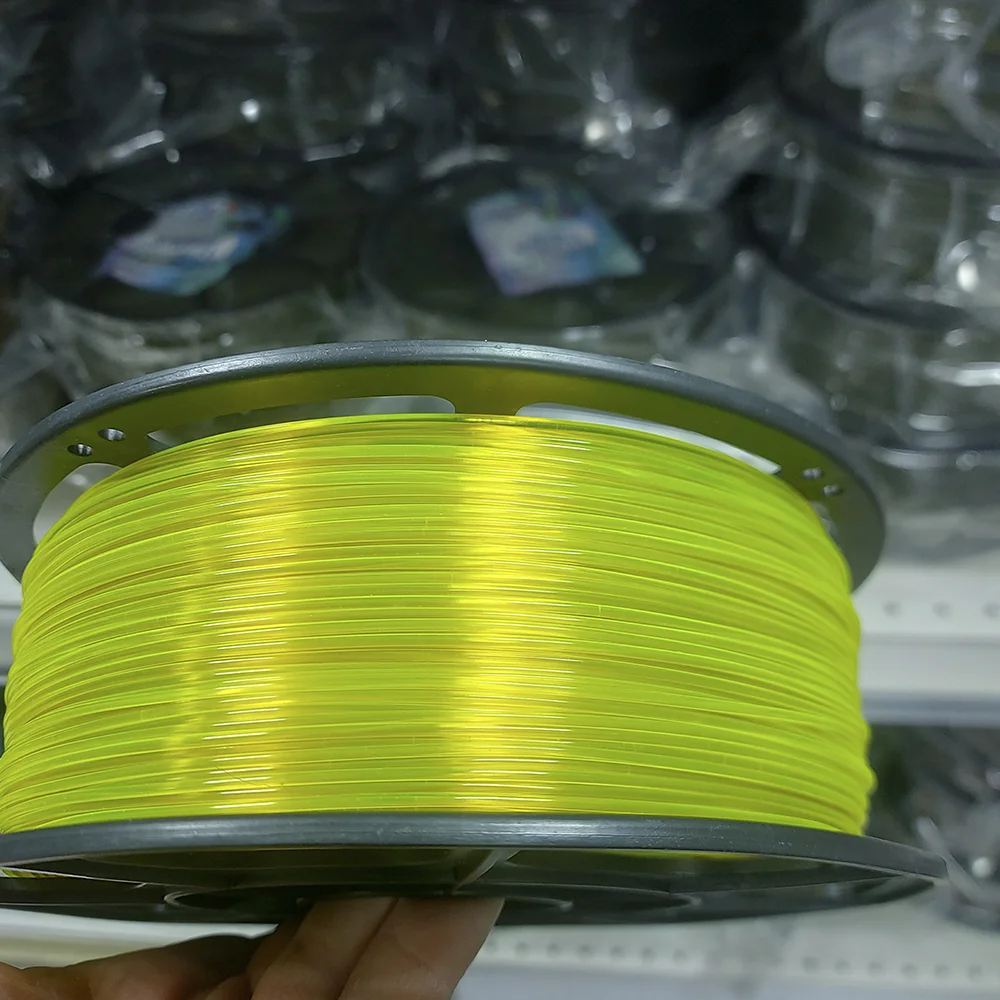 Филамент petg, жёлтый FLOU прозрачный пластик, 900 гр - миниатюра 4
