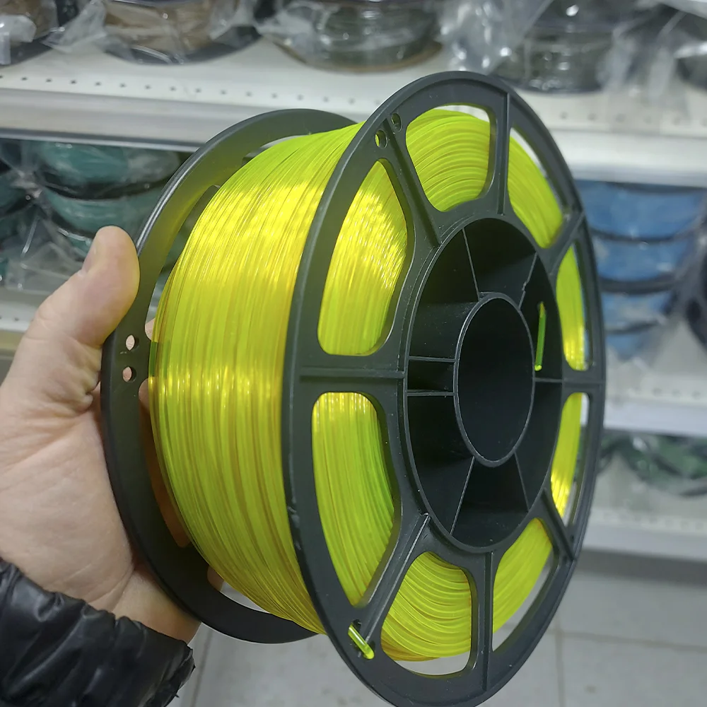 Филамент petg, жёлтый FLOU прозрачный пластик, 900 гр - миниатюра 6