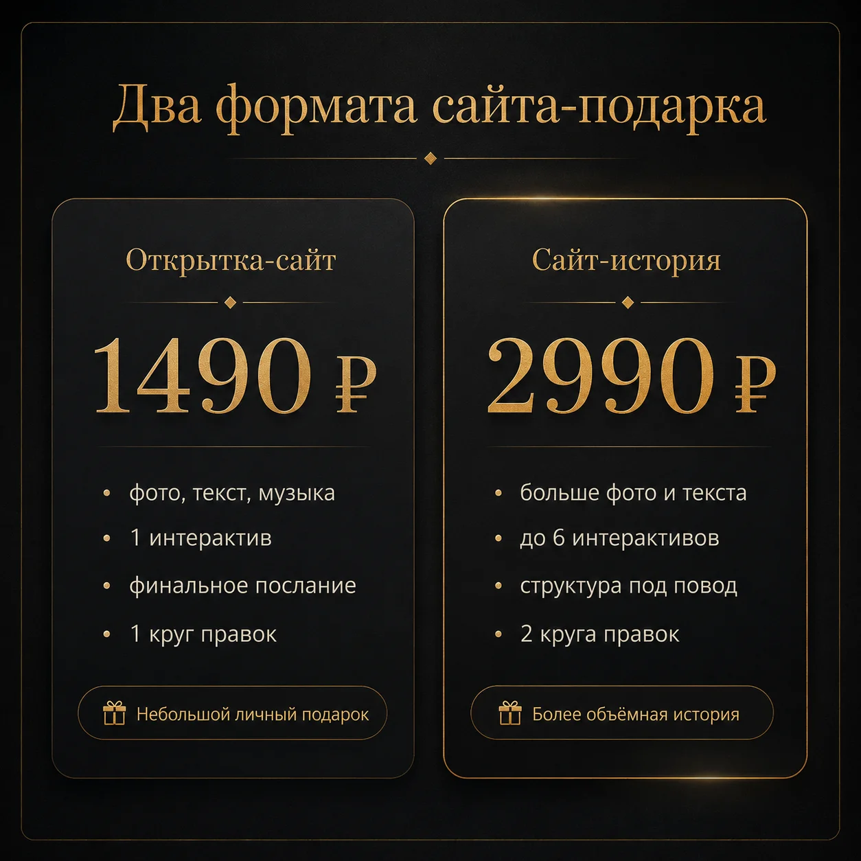Сайт-подарок с фото и музыкой - миниатюра 2