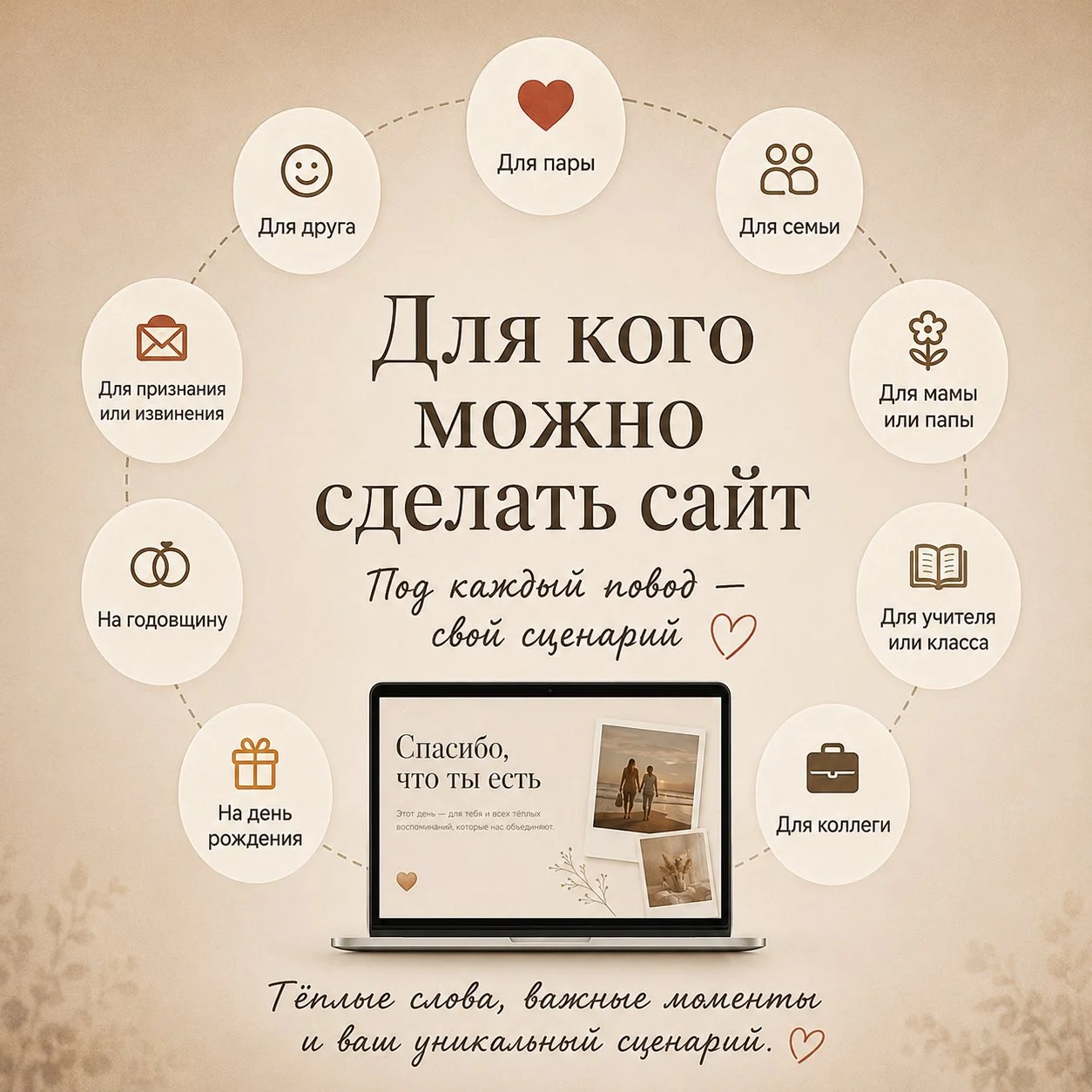 Сайт-подарок с фото и музыкой - миниатюра 6