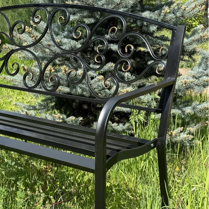Лавочка, скамейка металлическая 1,2м - миниатюра 7