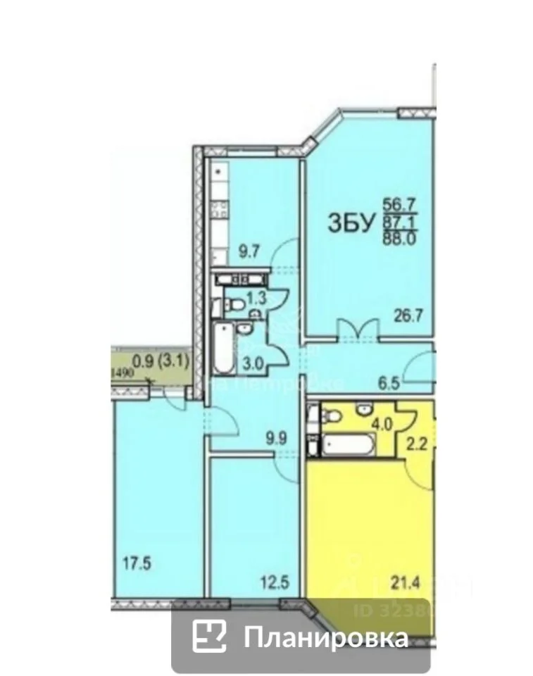Продается 3-комн. квартира, 87,1 м², на западе Москвы - миниатюра 2
