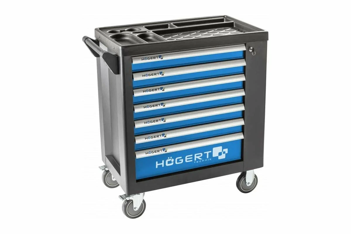Инструментальная тележка hoegert HT7G049 7 ящиков - миниатюра 2