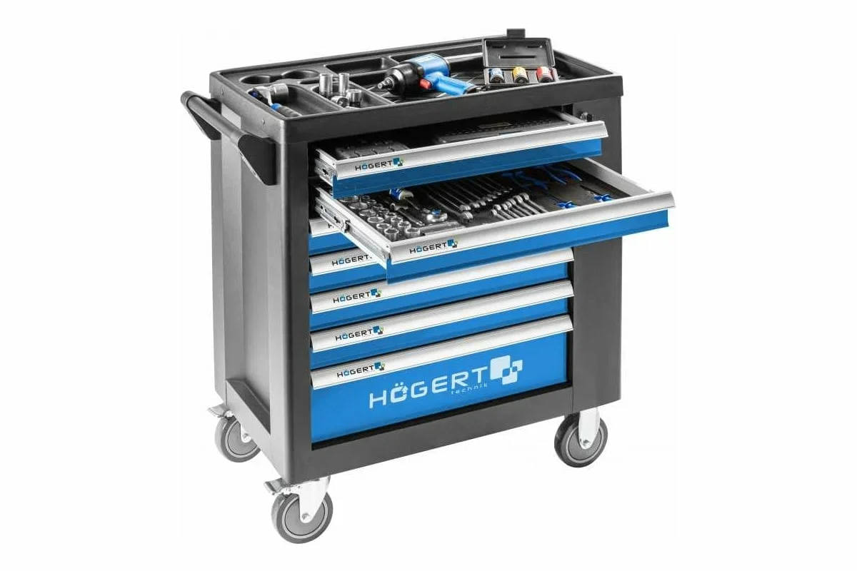 Инструментальная тележка hoegert HT7G049 7 ящиков - миниатюра 3