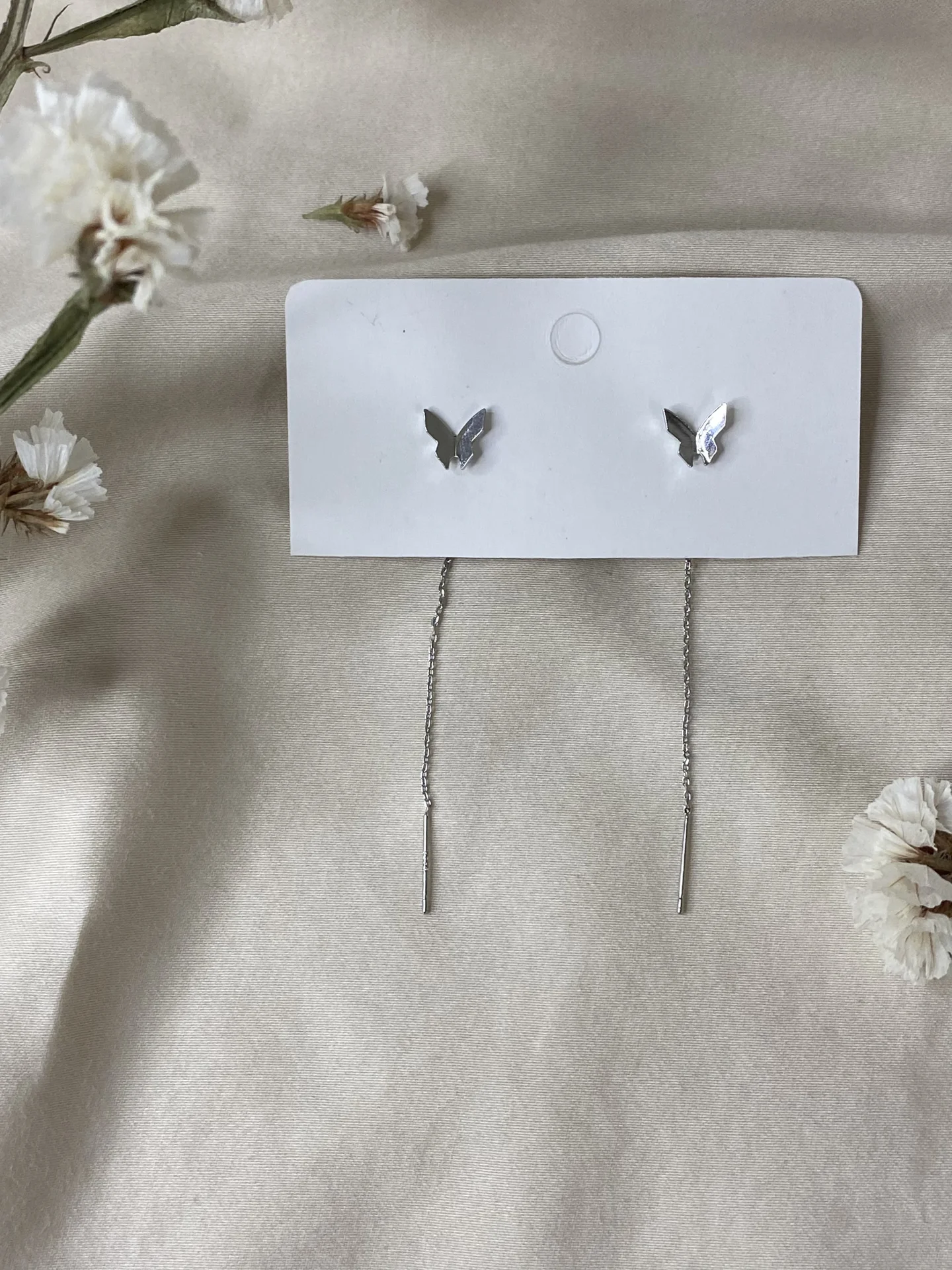 Серебрянные Сережки бабочка. Бижутерия - изображение 1