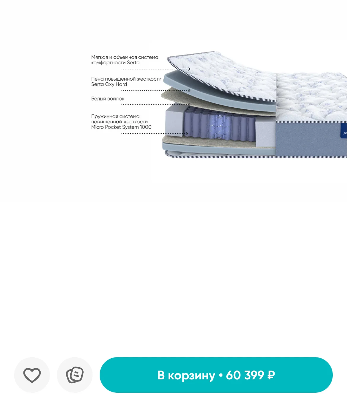 Ascona Анатомический матрас Serta Denver Ha - миниатюра 5