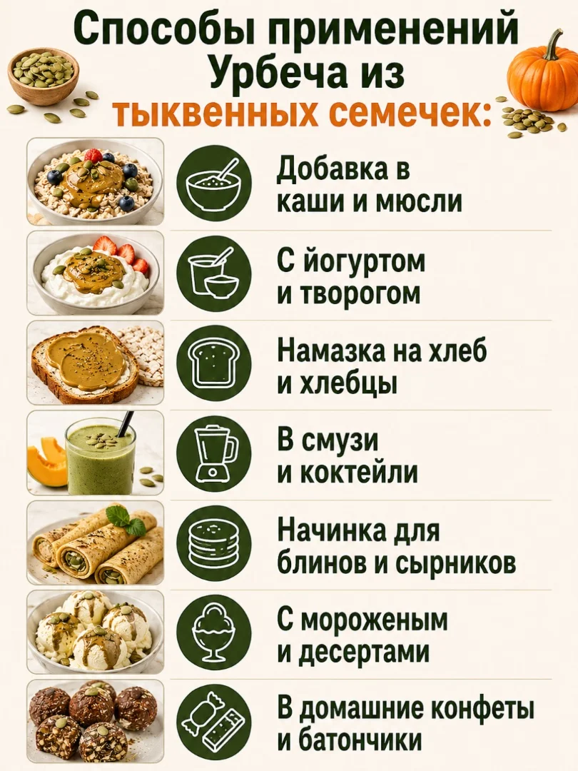 Урбеч из тыквенных семечек 100%, без сахара, 200г - миниатюра 5