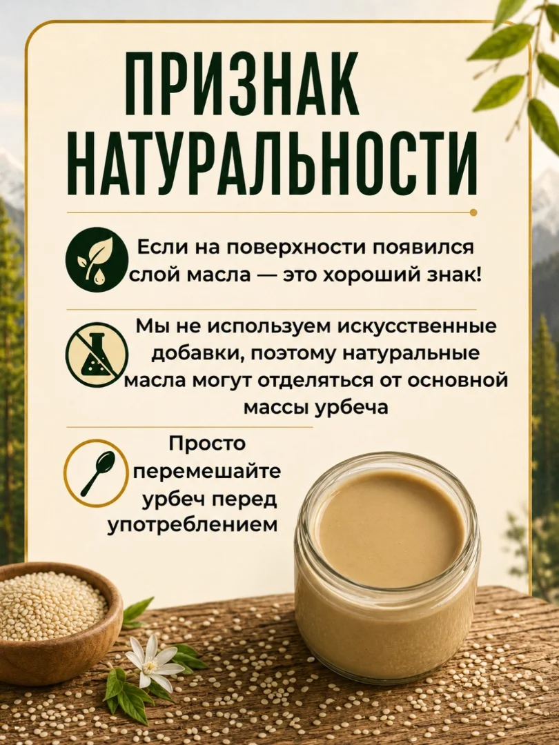 Урбеч из белого кунжута 100%, без сахара, 200г - миниатюра 7