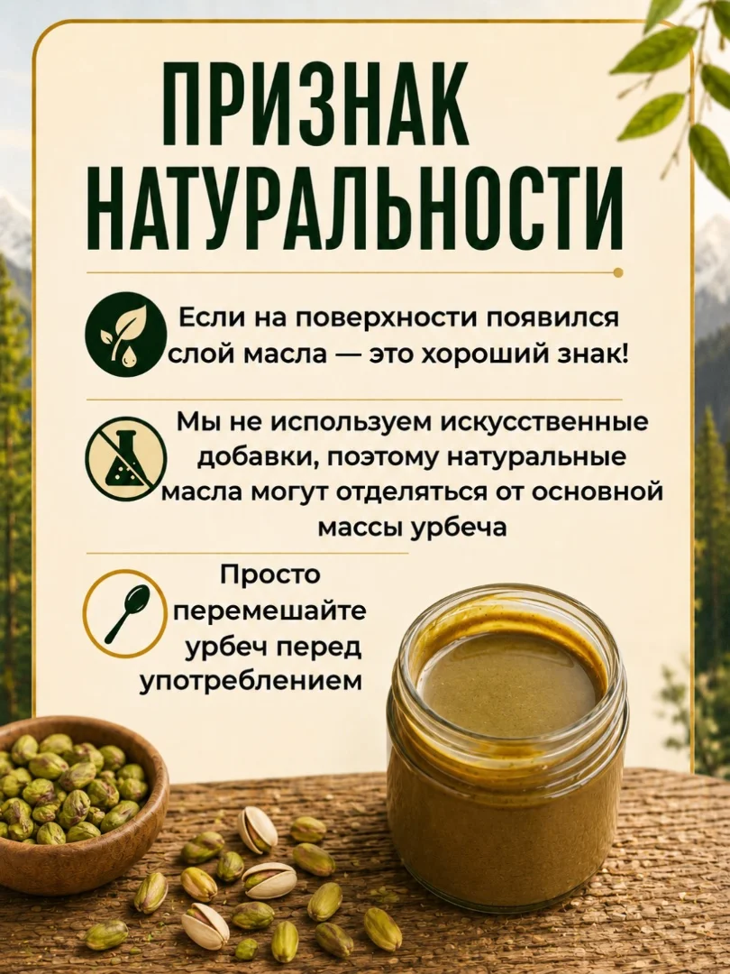 Урбеч из фисташек 100%, без сахара, 200г - миниатюра 7