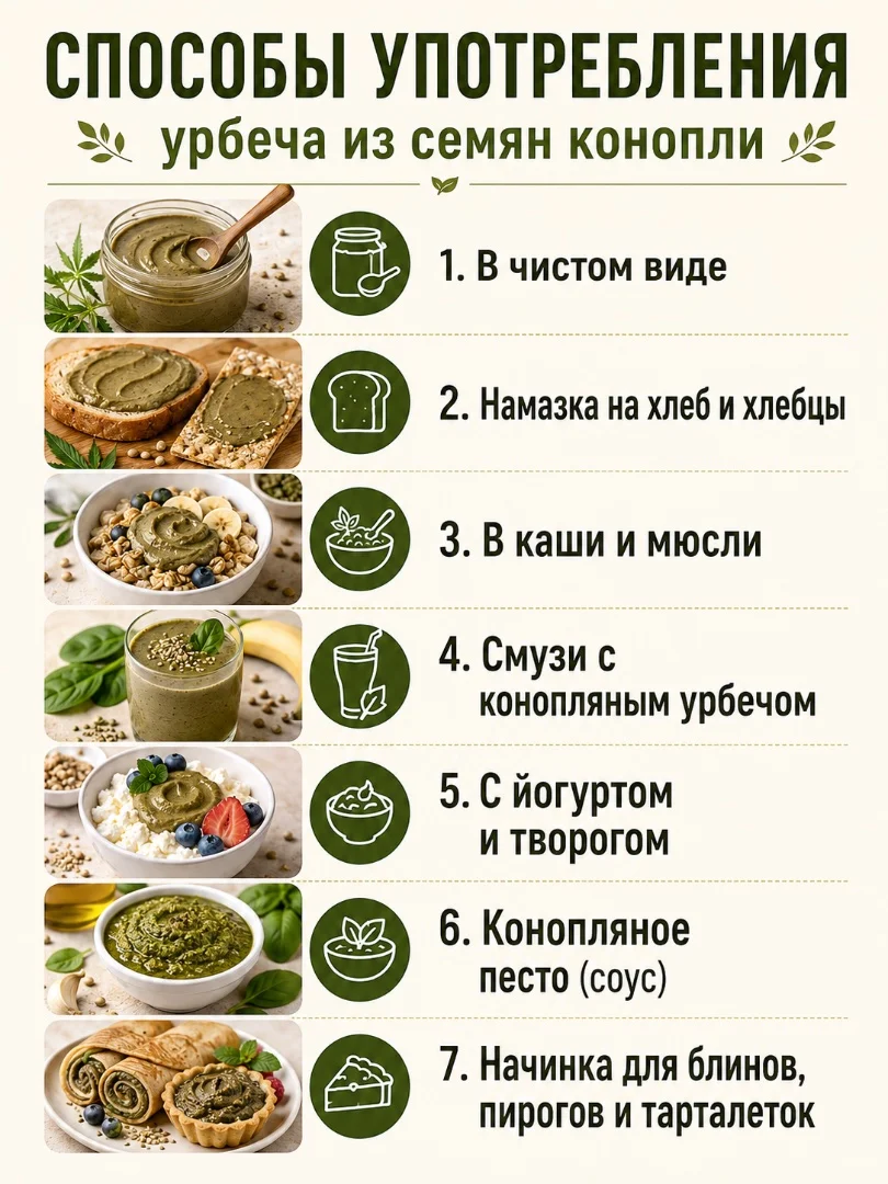 Урбеч из семян конопли 100%, без сахара, 200г - миниатюра 4