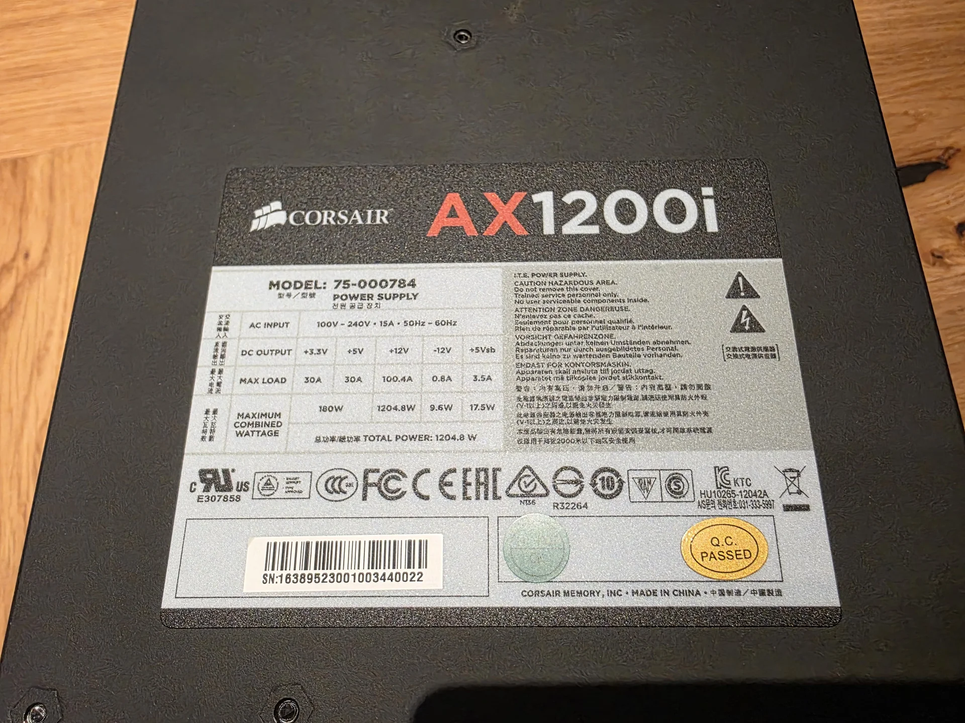 Блок питания Corsair AX1200i - миниатюра 5