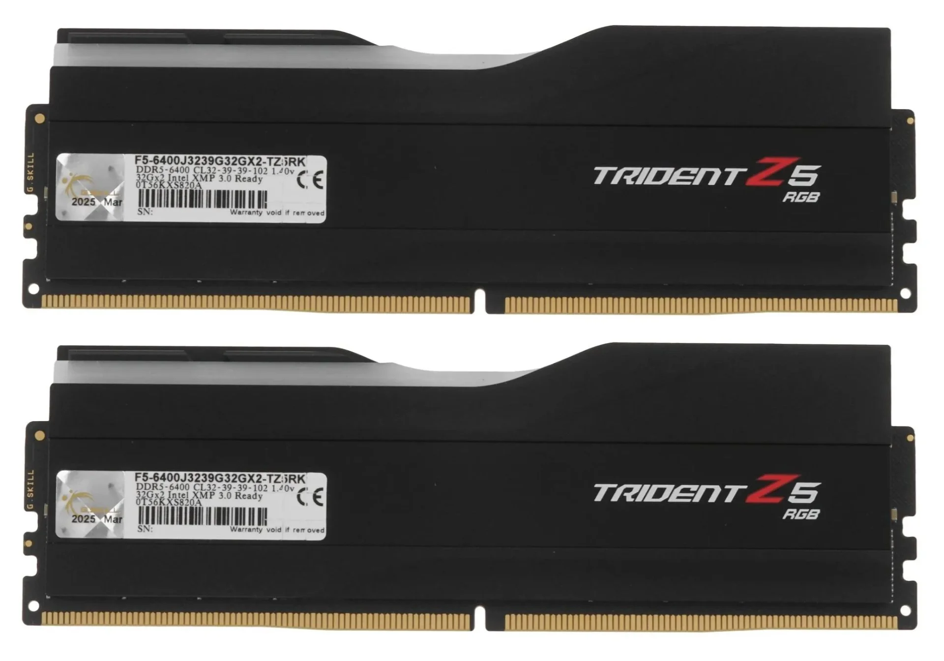 G.Skill Trident Z5 RGB DDR5, 6400 МГц, 2 x 32 ГБ (F5-6400J3239G32GX2-TZ5RK)