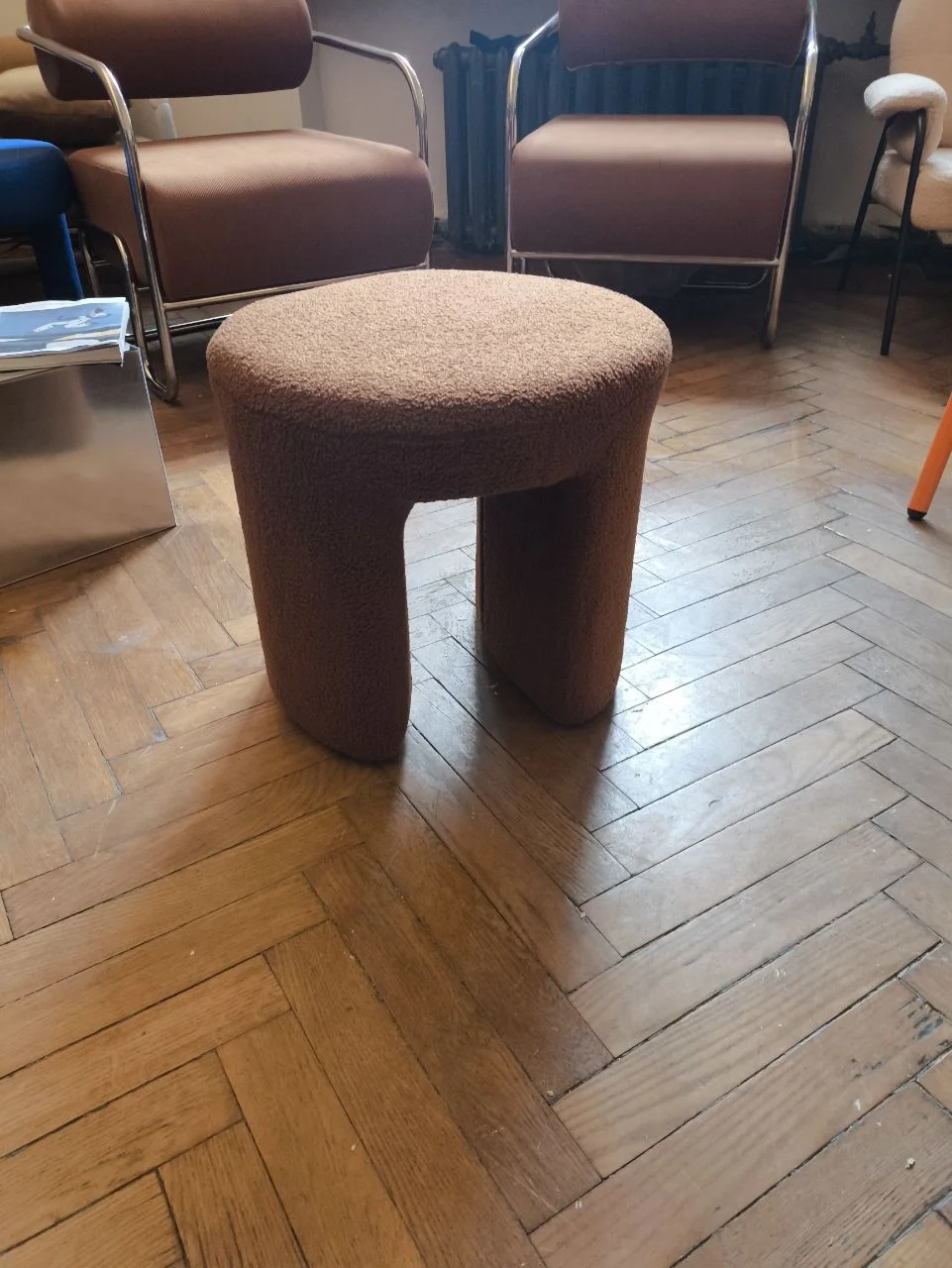 Пуф из букле в стиле Zara Home - миниатюра 2