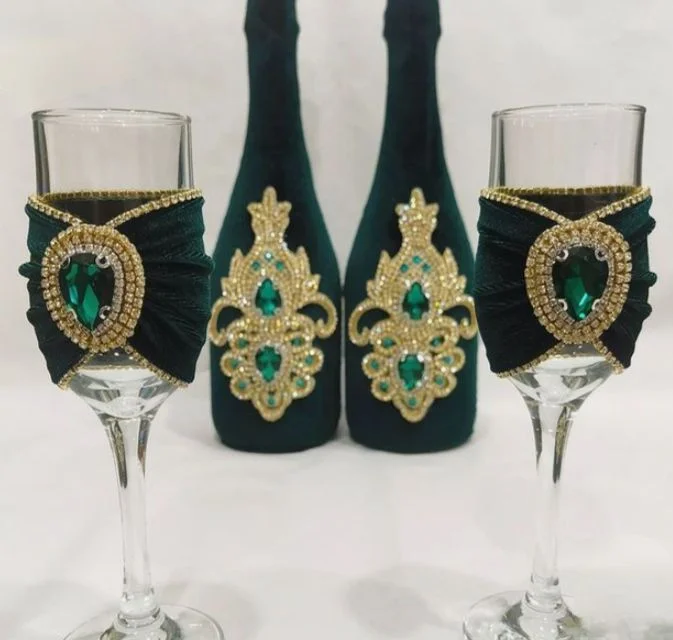 свадебные бутылки, бокалы, свадебная казна и тд - миниатюра 19