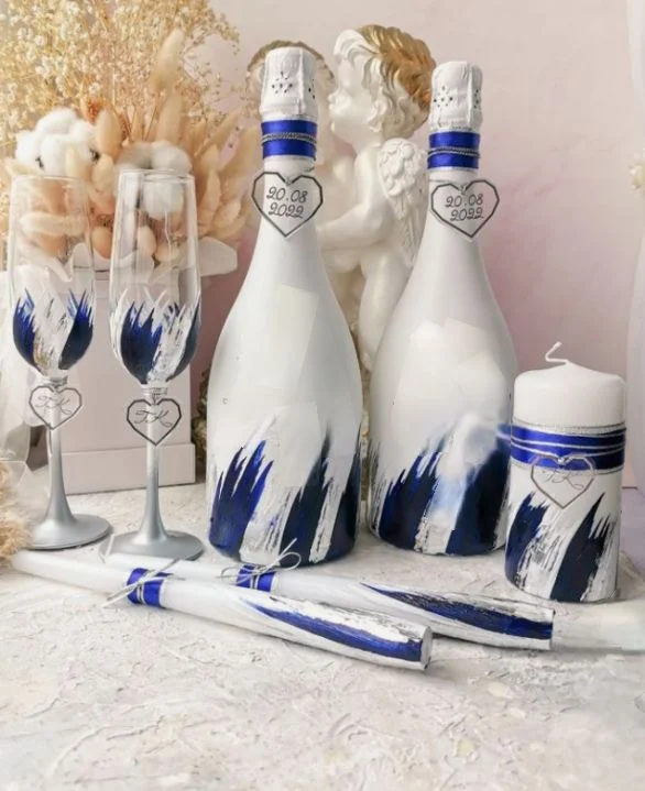 свадебные бутылки, бокалы, свадебная казна и тд - миниатюра 69