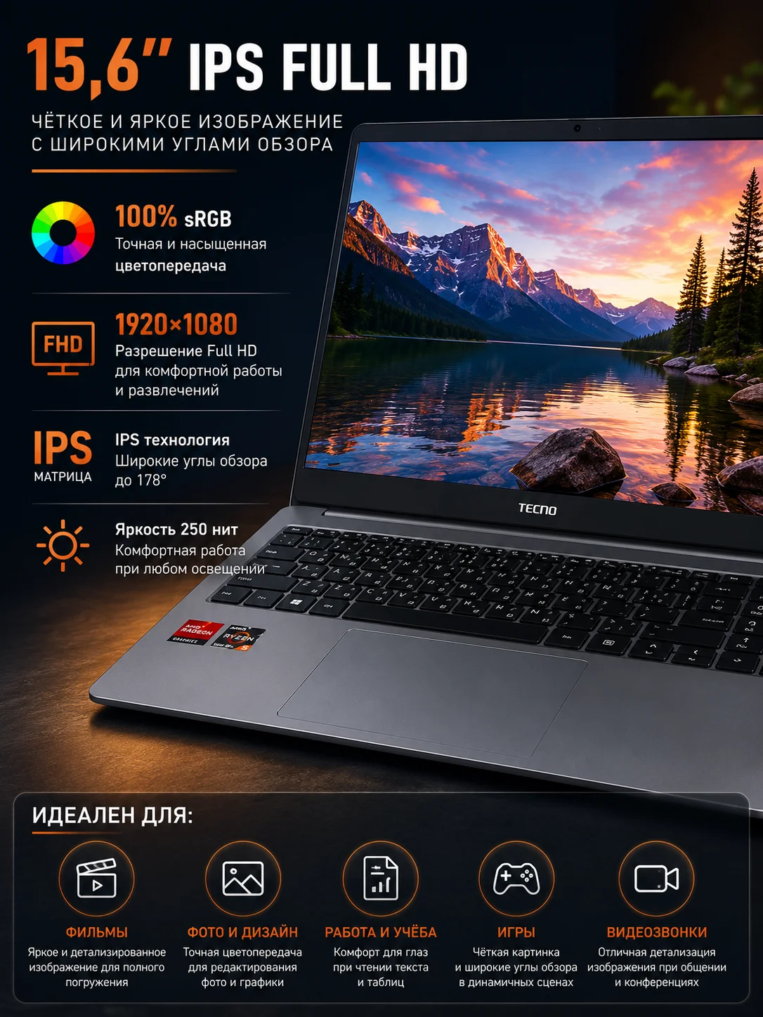 Ноутбук Tecno Megabook T1 (T15DA) - миниатюра 3