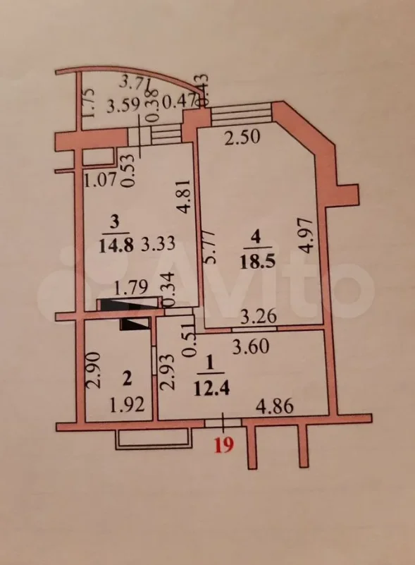 1-к. квартира, 56,3 м², 6/9 эт. - изображение 1