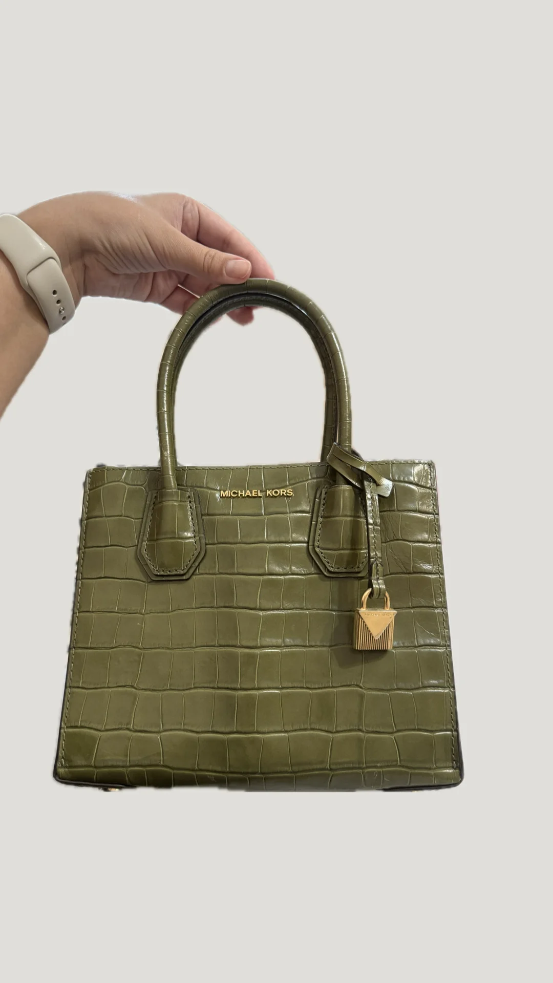 сумка Michael Kors Mercer Crocodile-Embossed Leath - изображение 1