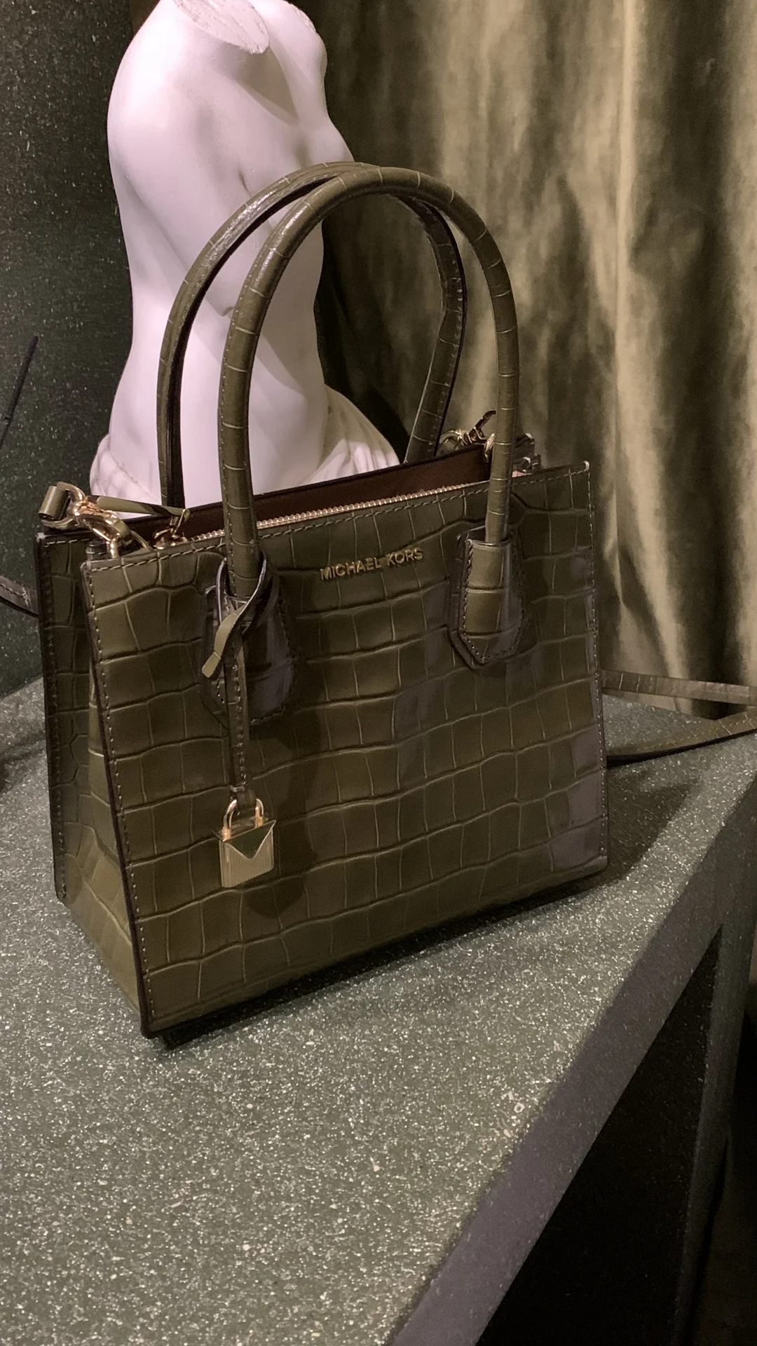 сумка Michael Kors Mercer Crocodile-Embossed Leath - миниатюра 2