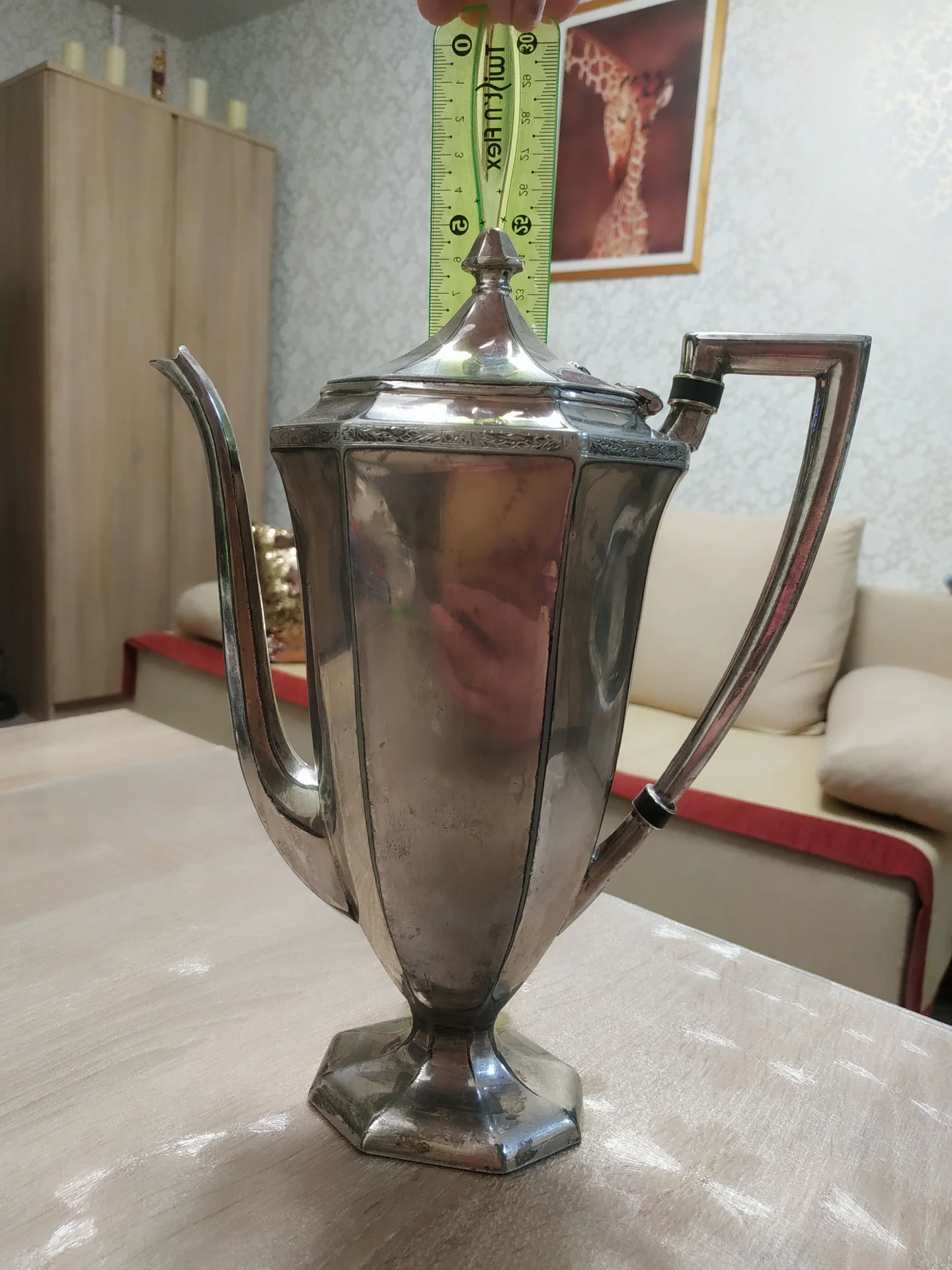 Чайник / Заварник, антиквариат, посеребрение - миниатюра 9