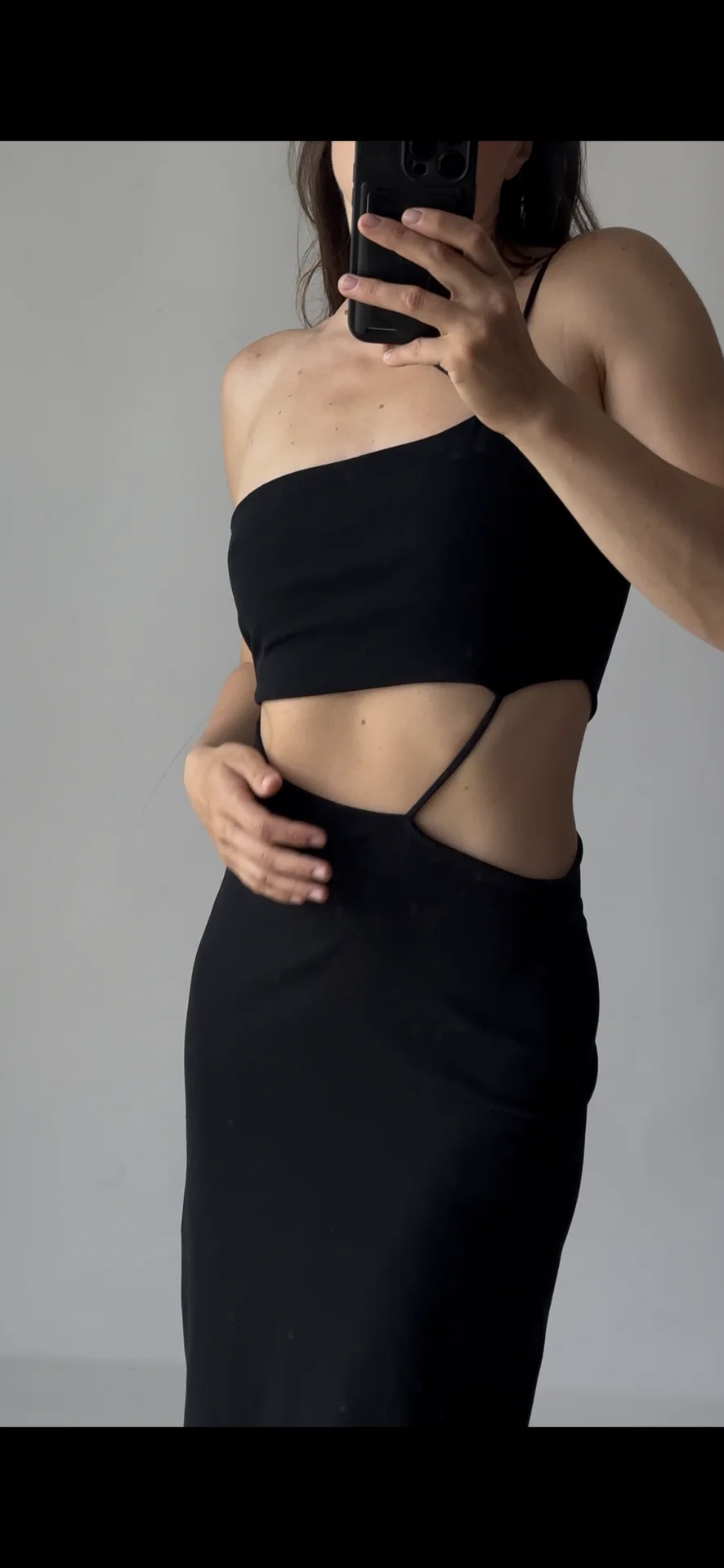 ZARA Платье женское черное миди на бретелях - миниатюра 2