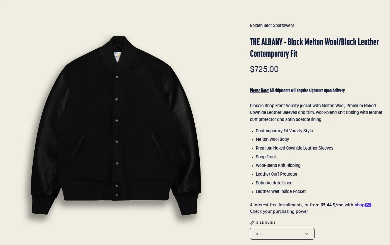 Golden Bear x Ashworth Varsity Jacket - миниатюра 9