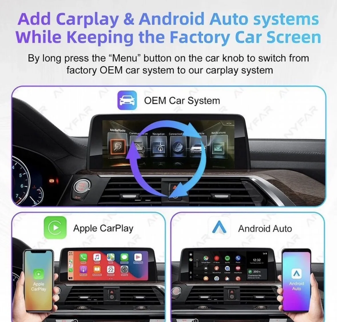 Установка CarPlay/Android auto адаптера для BMW - миниатюра 2