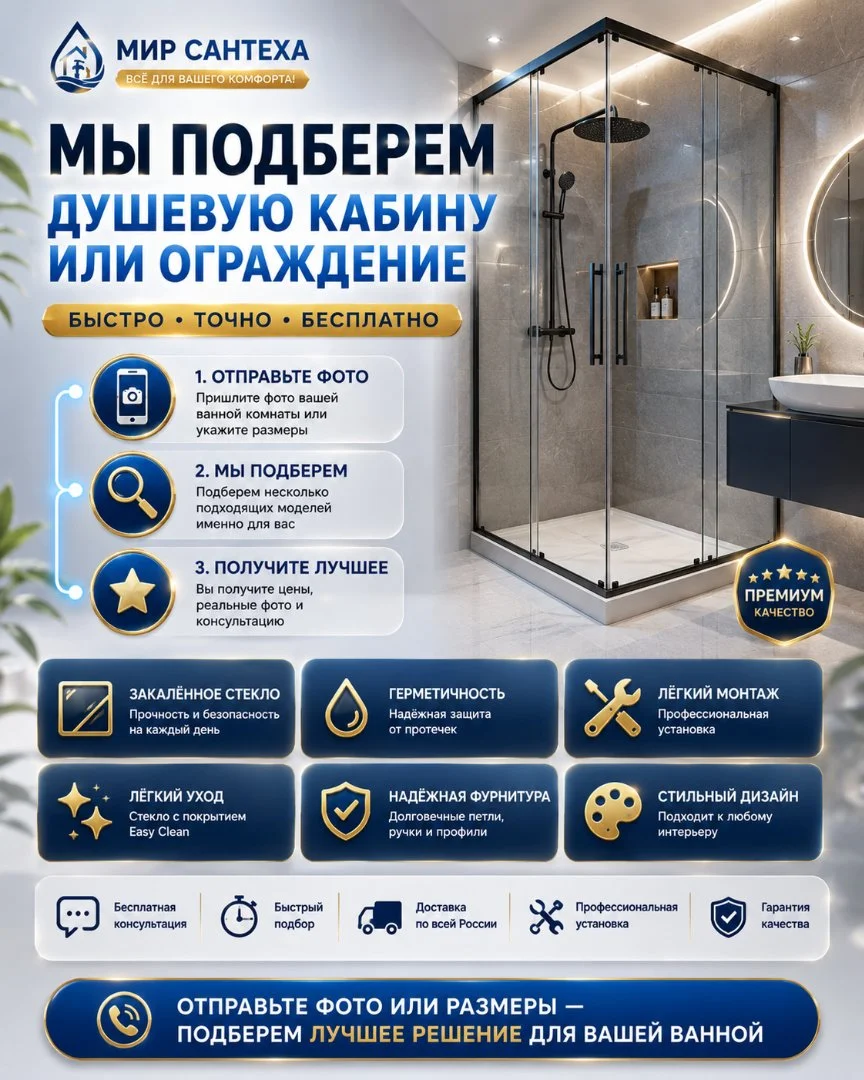 Душевой кабина и ограждение любой размер - изображение 1