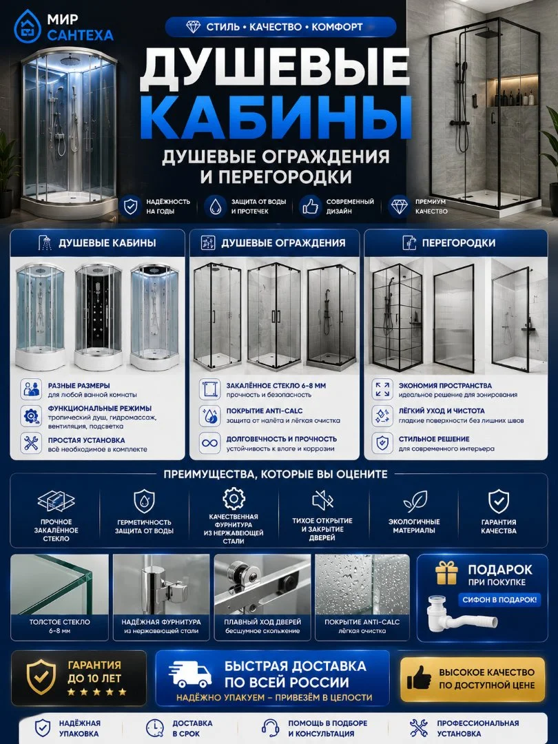 Душевой кабина и ограждение - миниатюра 2