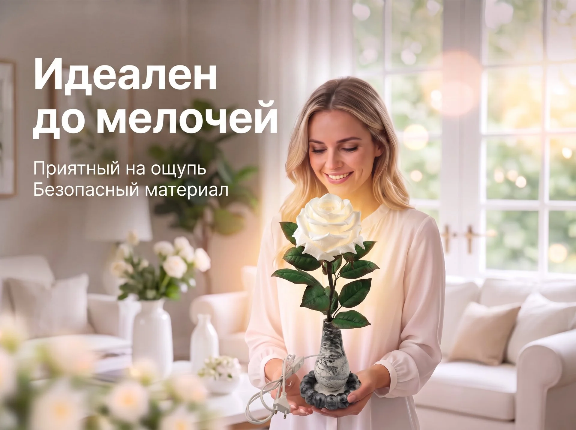 Светильник - роза,подарок маме,учительнице,девушке - миниатюра 6