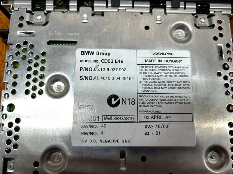 Магнитола BMW 3-Series E46 N42B20A 2003 - миниатюра 8