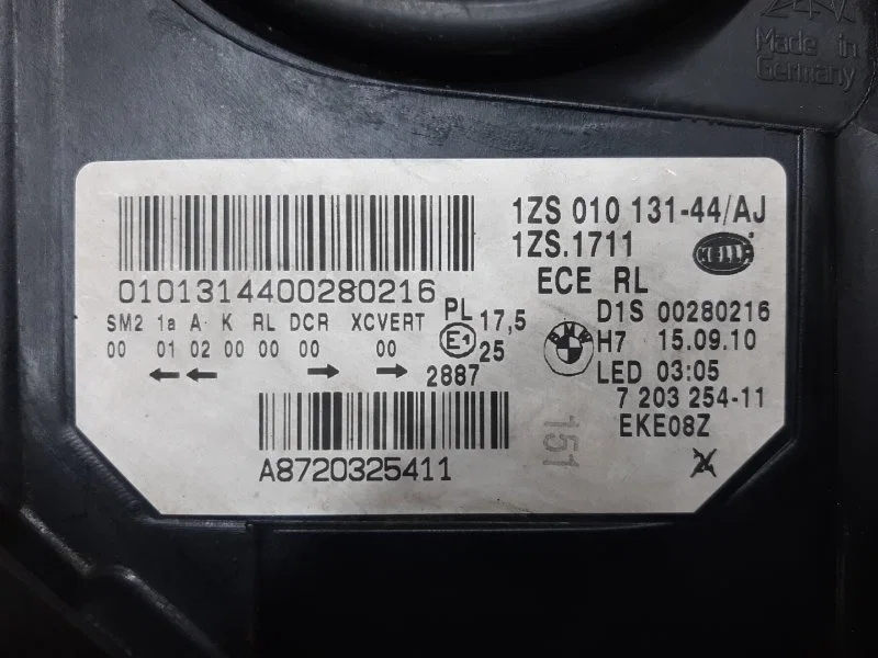 Фара правая BMW 5-Series F10 N52B25A 2010 - миниатюра 8