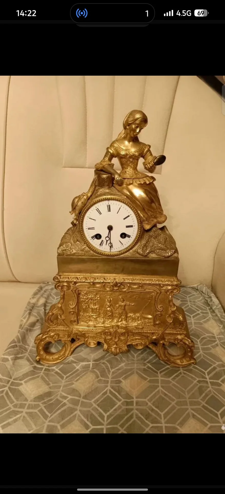 каминные часы бронза,золочение Франция 19 век - изображение 1