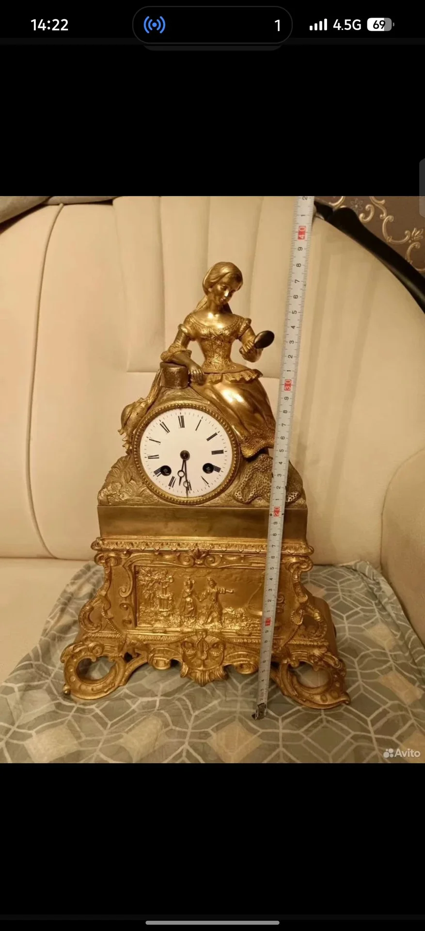 каминные часы бронза,золочение Франция 19 век - миниатюра 2