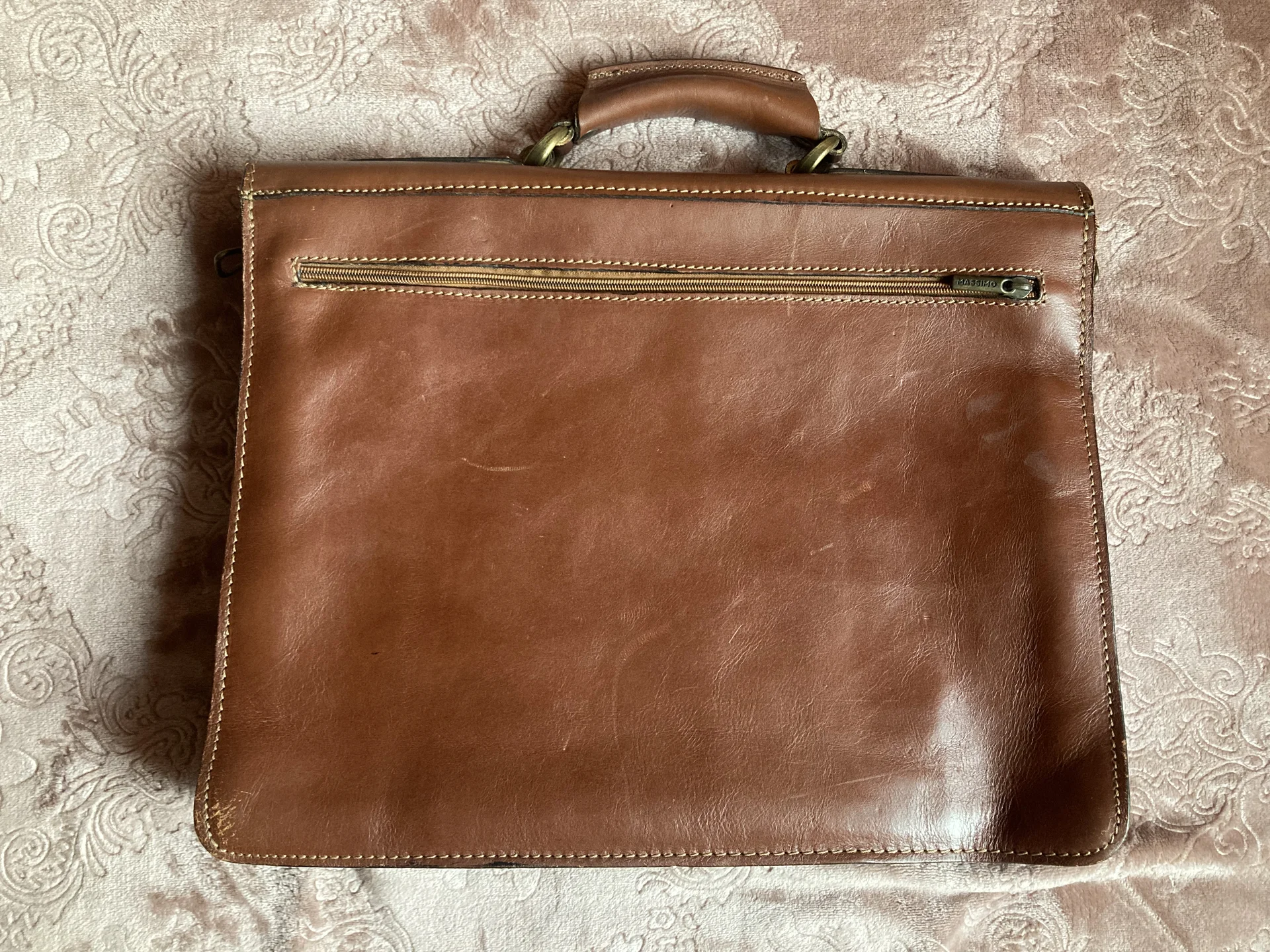 Massimo Dutti кожаный портфель винтаж - миниатюра 2
