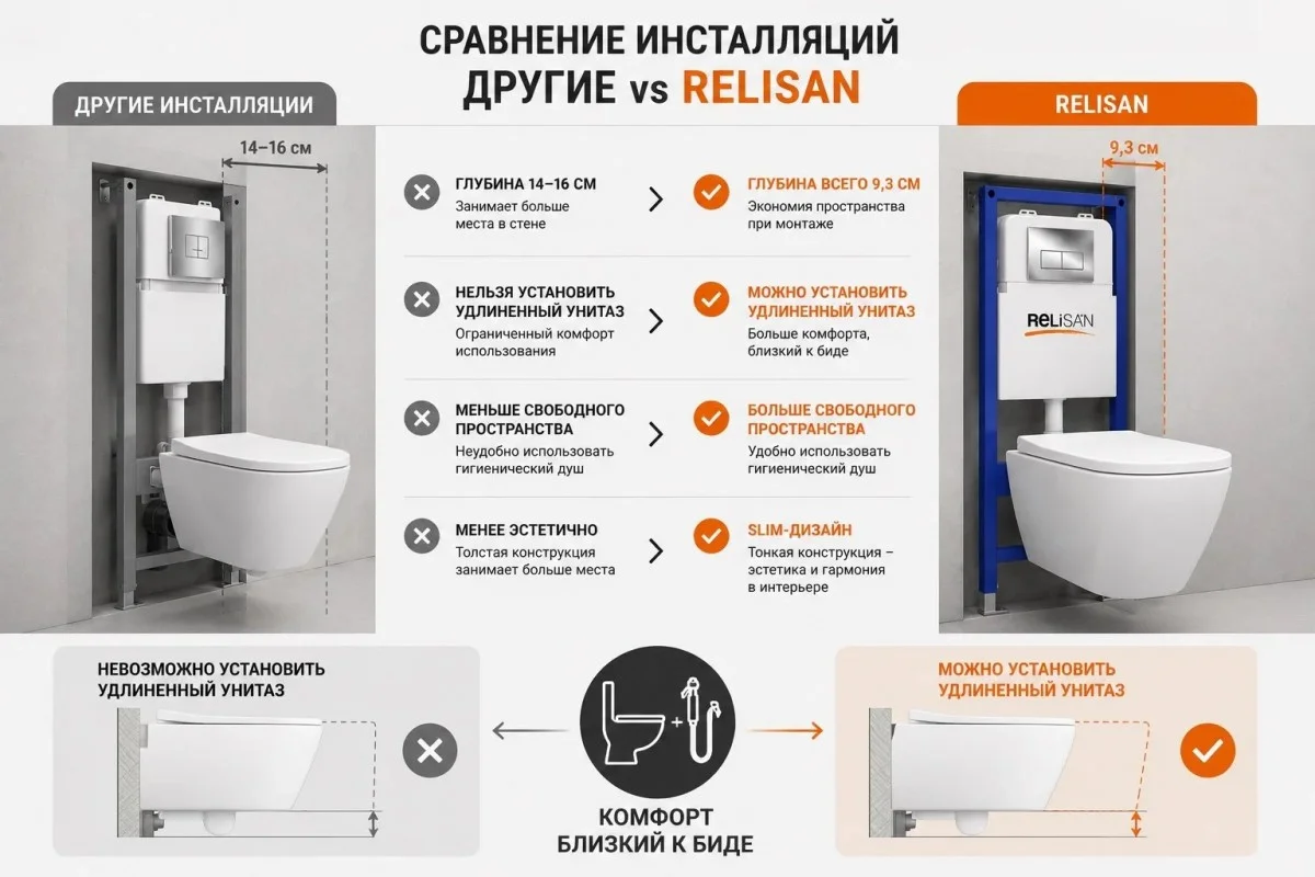 Инсталляция для унитаза Relisan WSIU1001 - миниатюра 4
