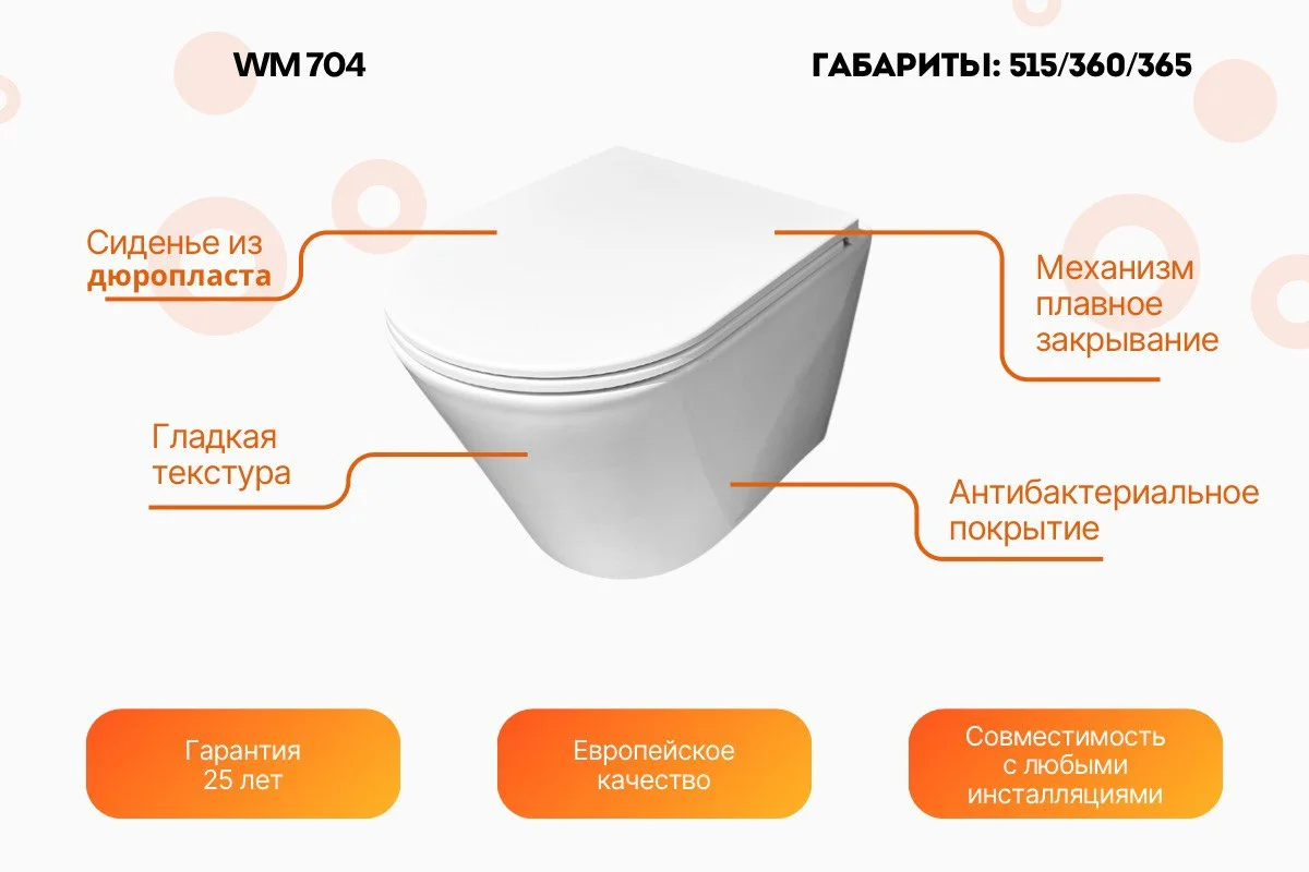 Инсталляция с унитазом комп-т 4 в 1 (кнопка хром) 704 - миниатюра 6