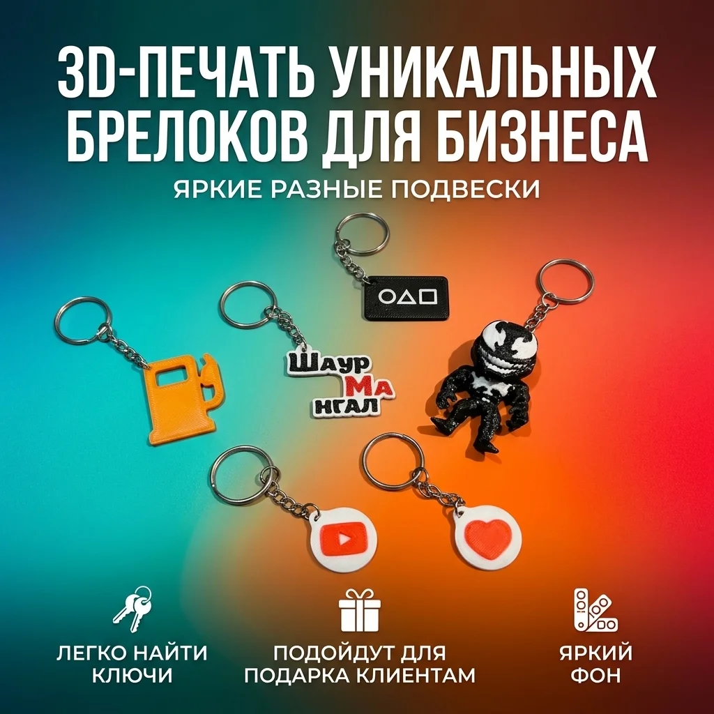 3D-печать уникальных брелков для бизнеса - изображение 1
