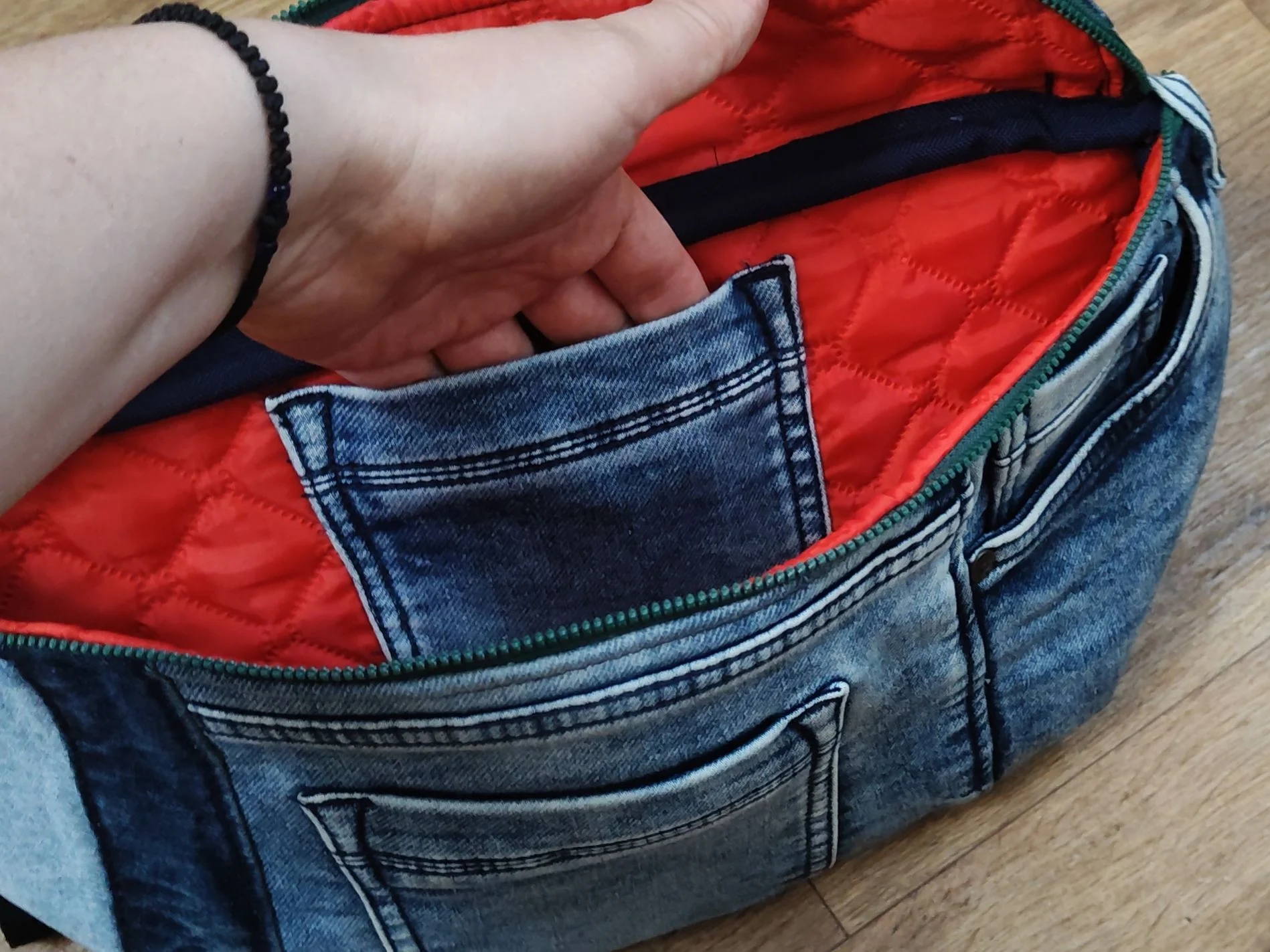 Бананка кросcбоди XXL Denim urban hand made - миниатюра 3