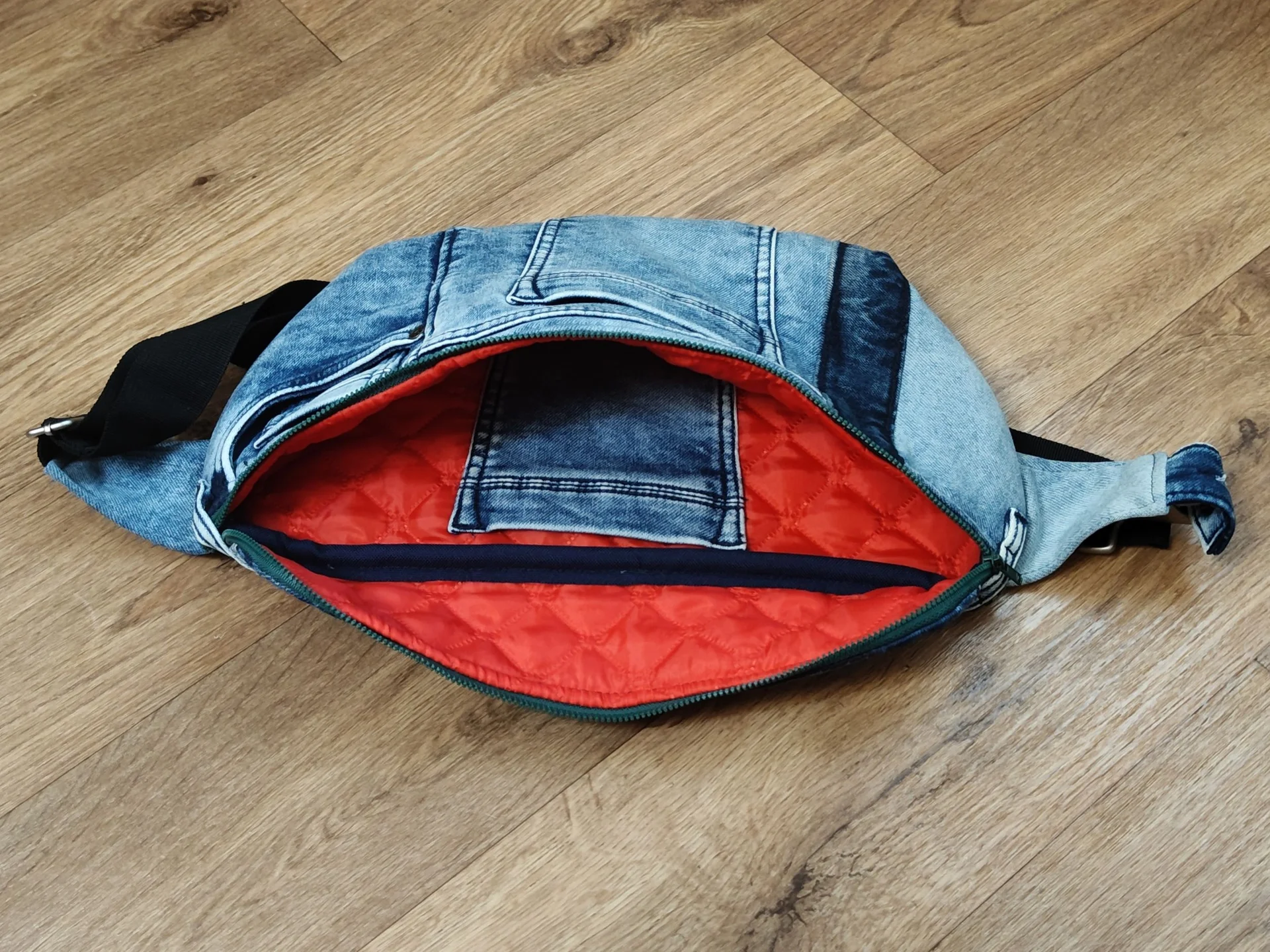 Бананка кросcбоди XXL Denim urban hand made - миниатюра 6