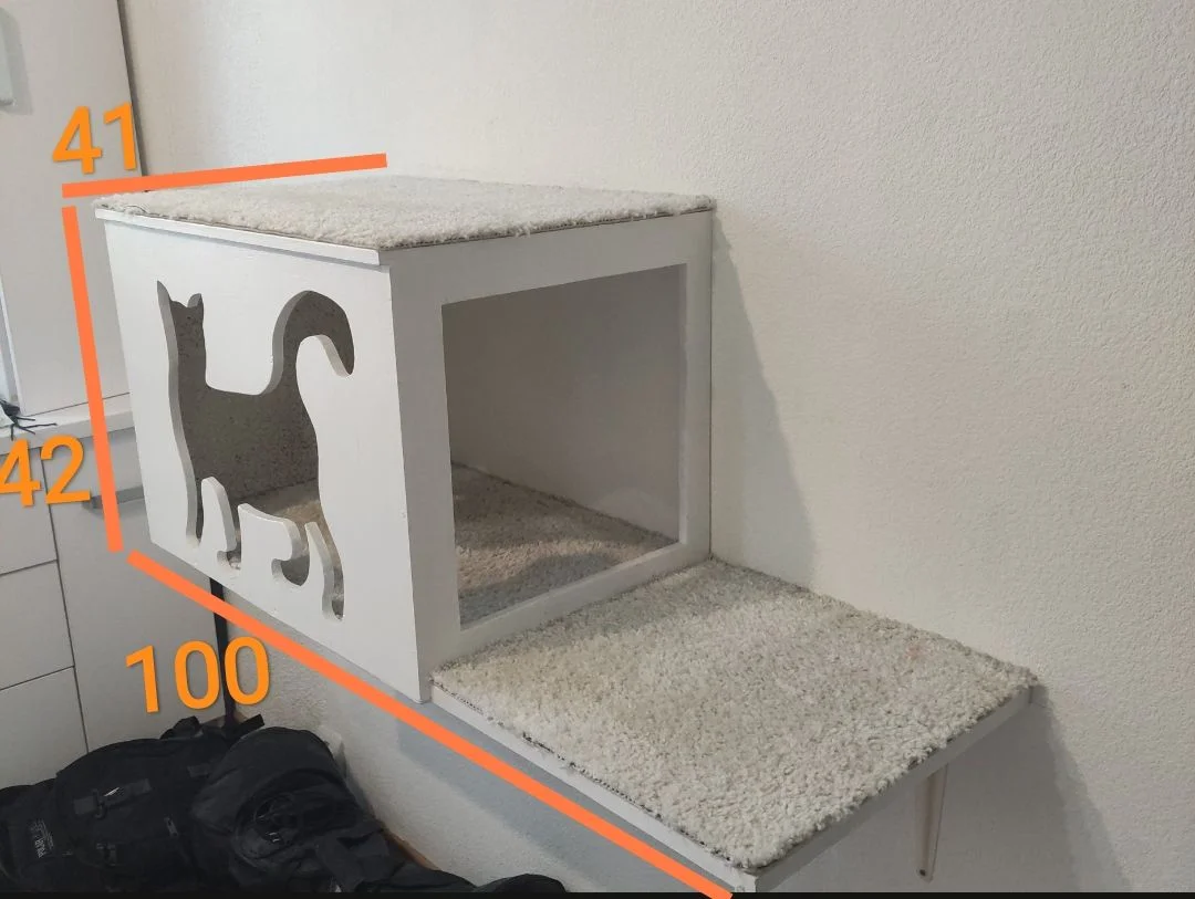 кошачий дом полка домик полки для кошек на стену - миниатюра 2