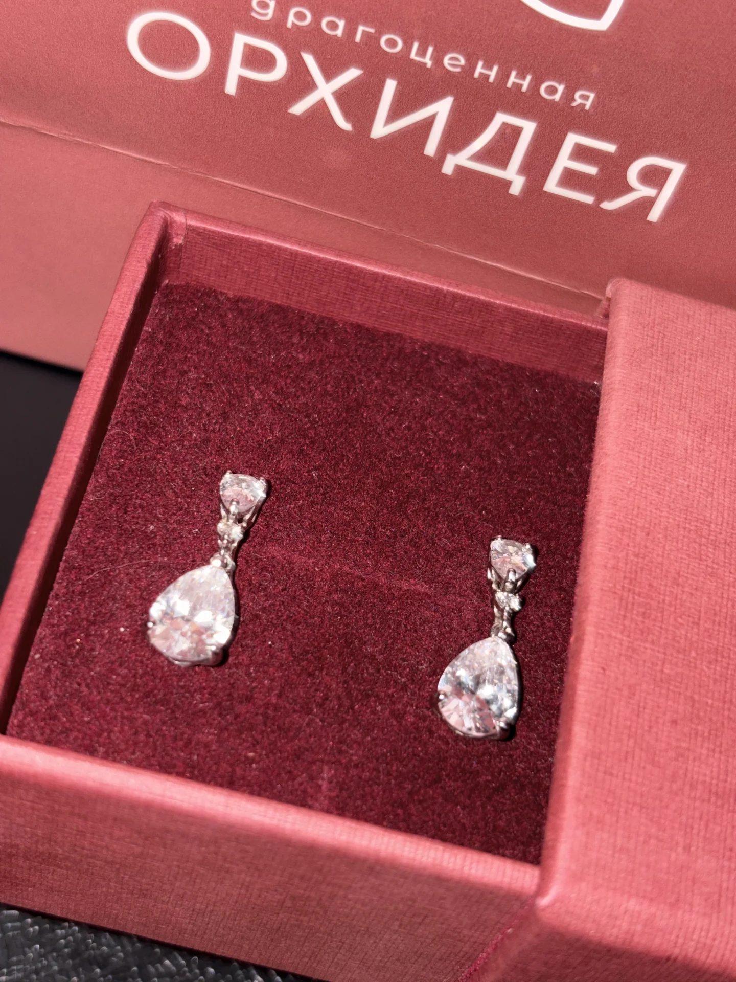 Серьги из серебра 925 пробы с фианитами - миниатюра 2
