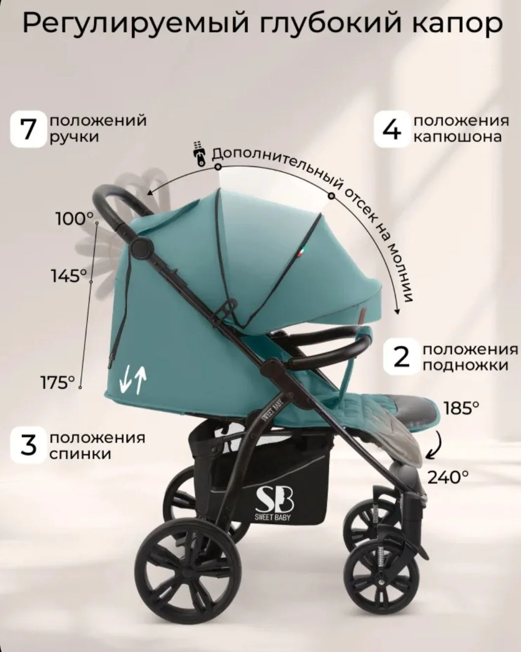 Продам прогулочную коляску Sweet Baby Carisma - миниатюра 7