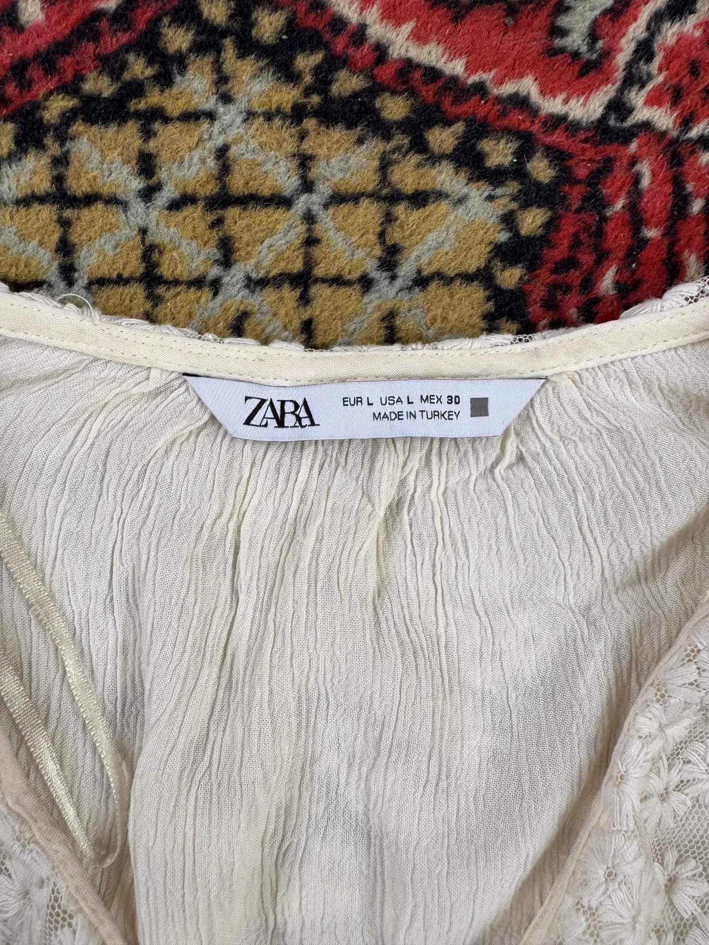 Блузка с кружевным воротником, ZARA - миниатюра 3