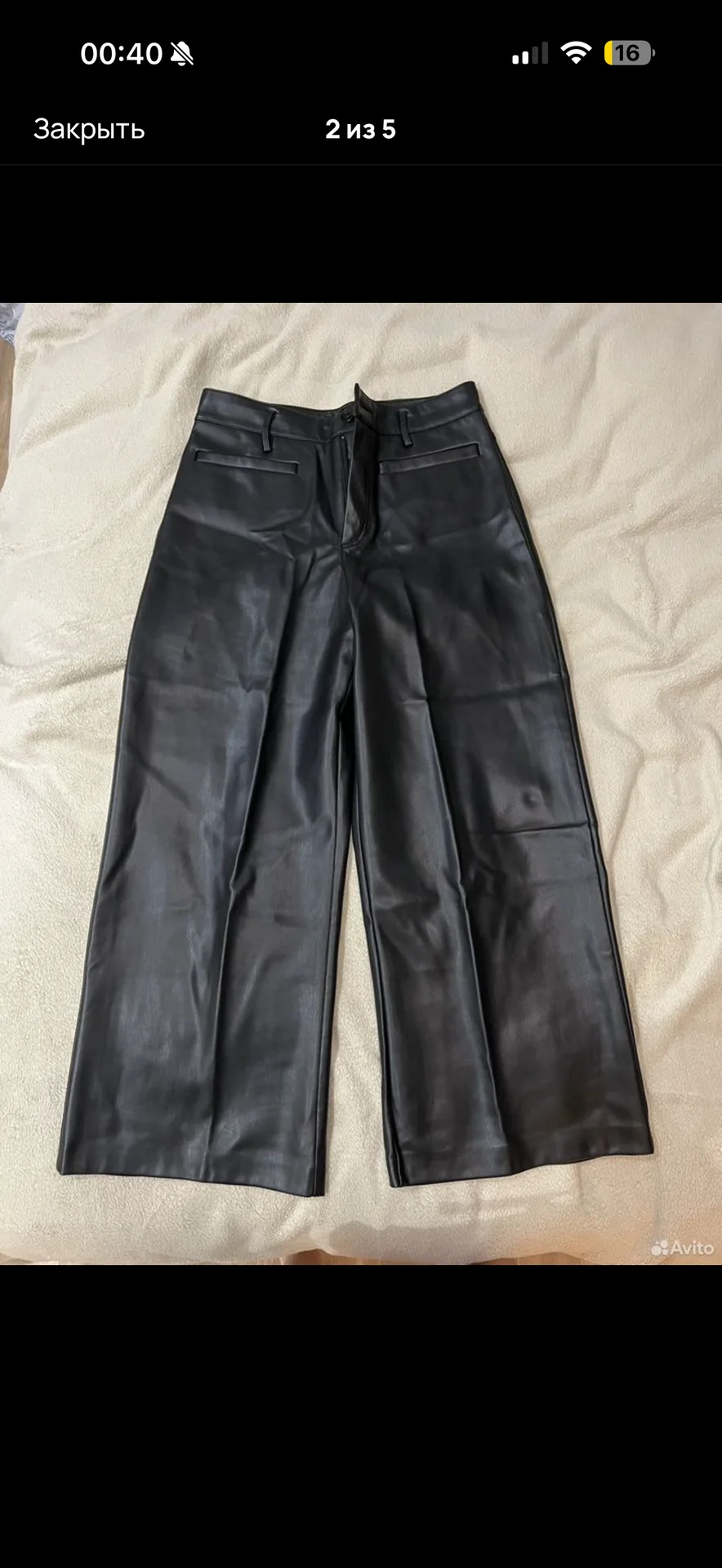 Брюки кожанные Zara - миниатюра 4