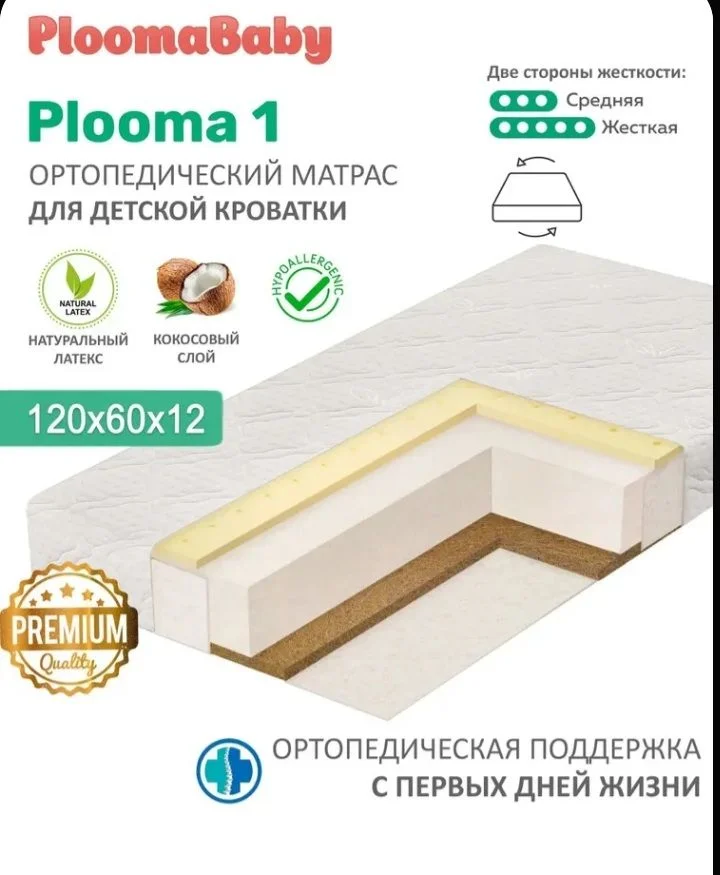 Матрас, Беспружинный, 60х120 см - миниатюра 2