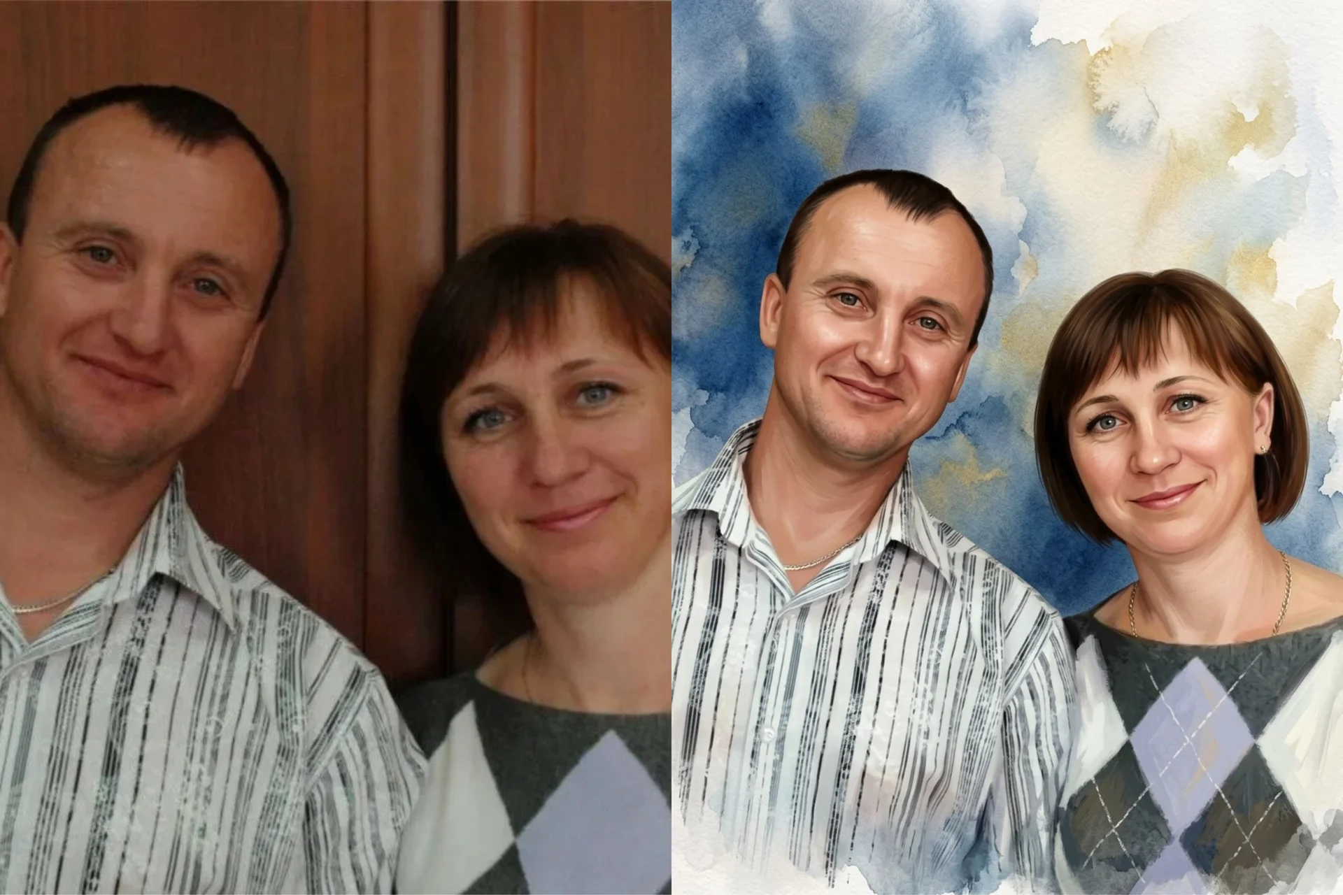 Акварельный портрет по фото | Портрет поколений - миниатюра 4