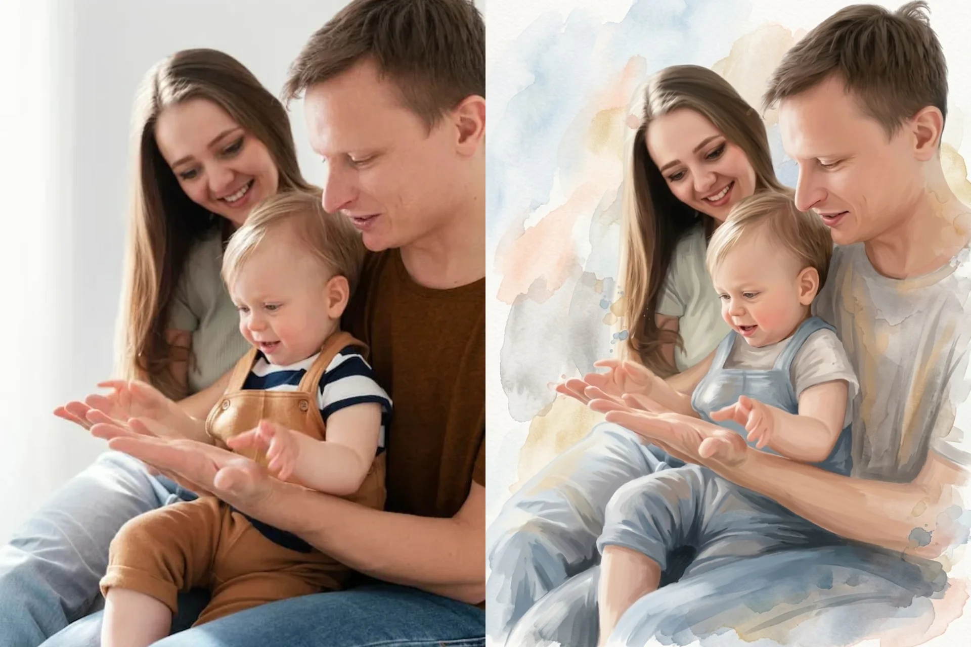 Акварельный портрет по фото | Портрет поколений - миниатюра 9