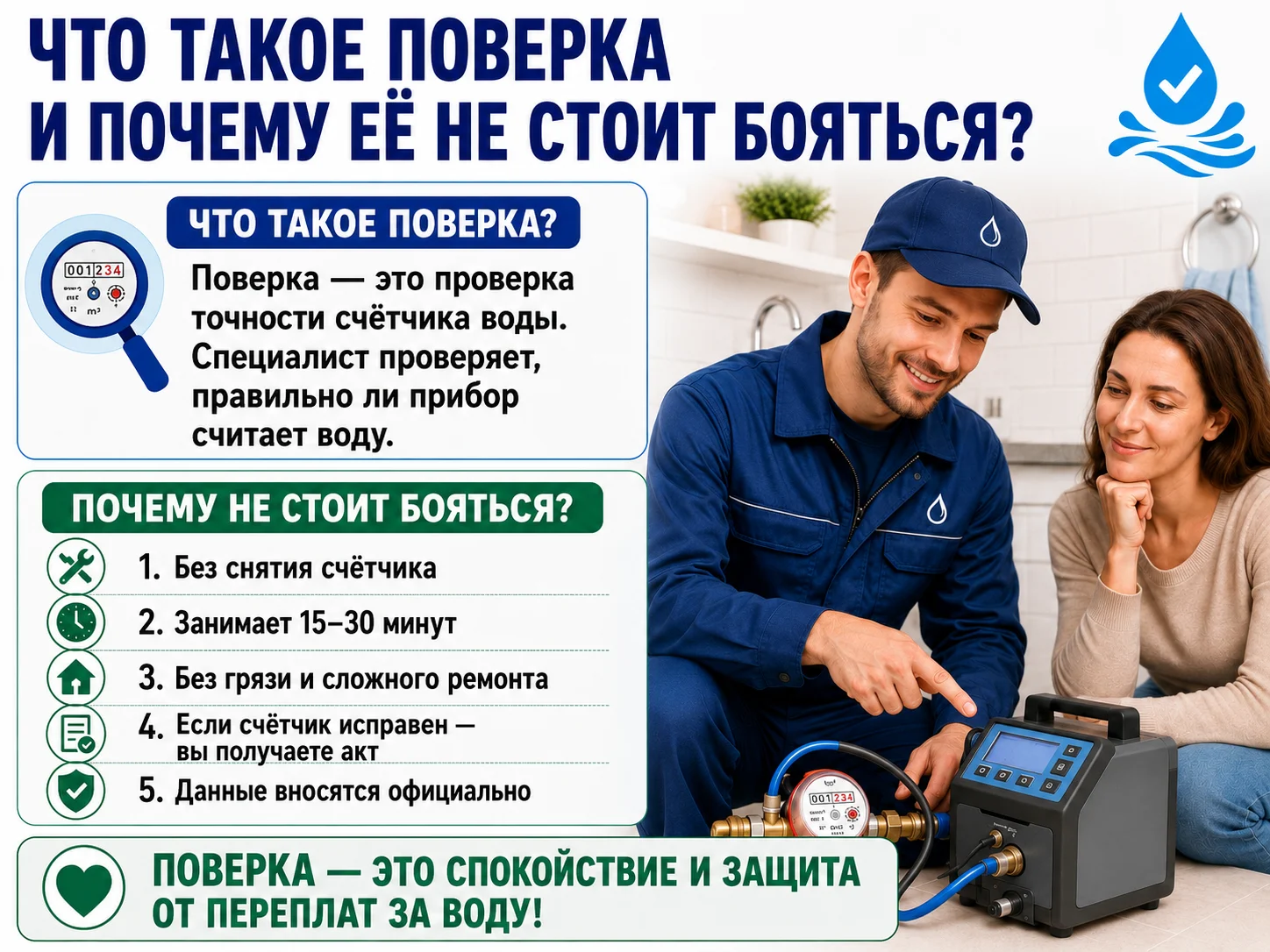 Поверка счетчиков воды без снятия на дому - миниатюра 2